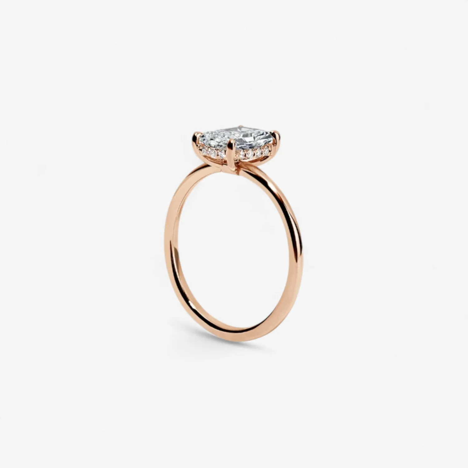 1.20CT Radiant Hidden Halo Engagement Ring - Image 2