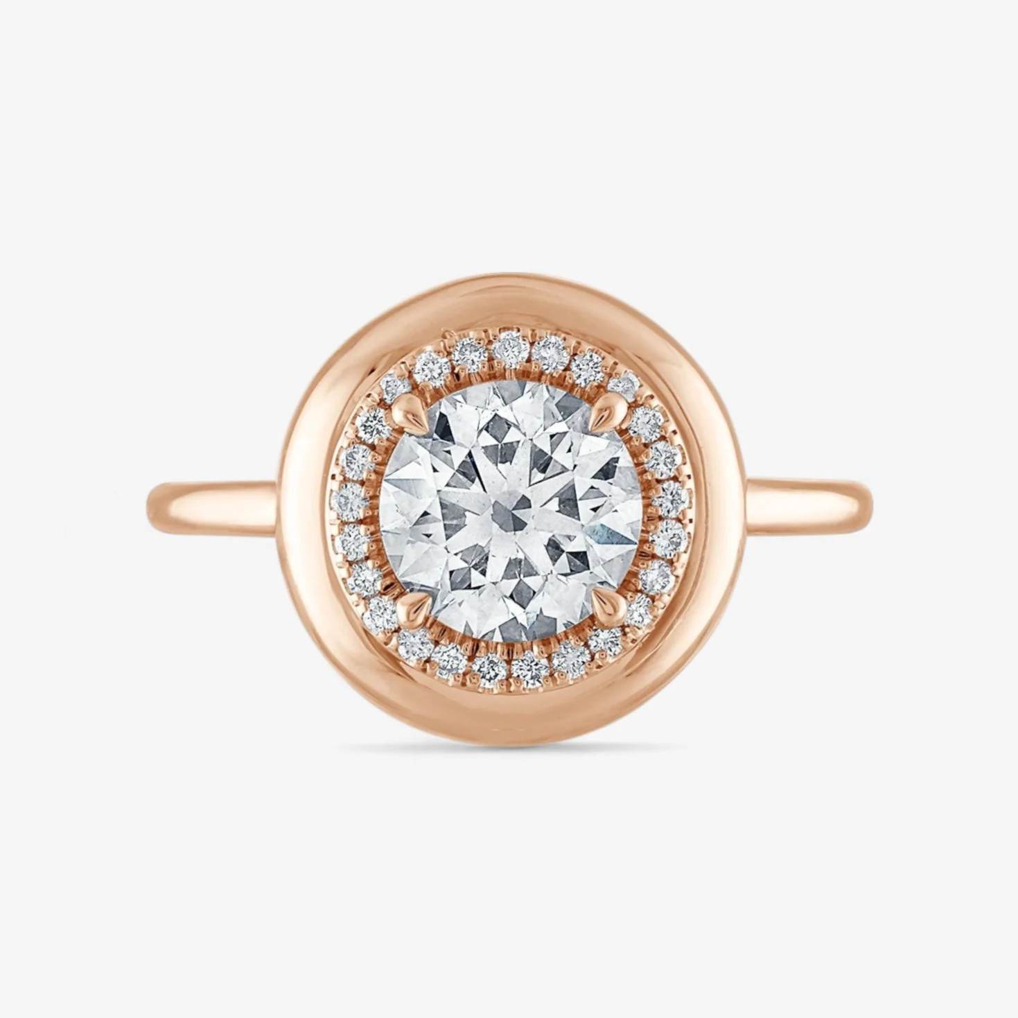 1.20ct Round Diamond Button Engagement Ring