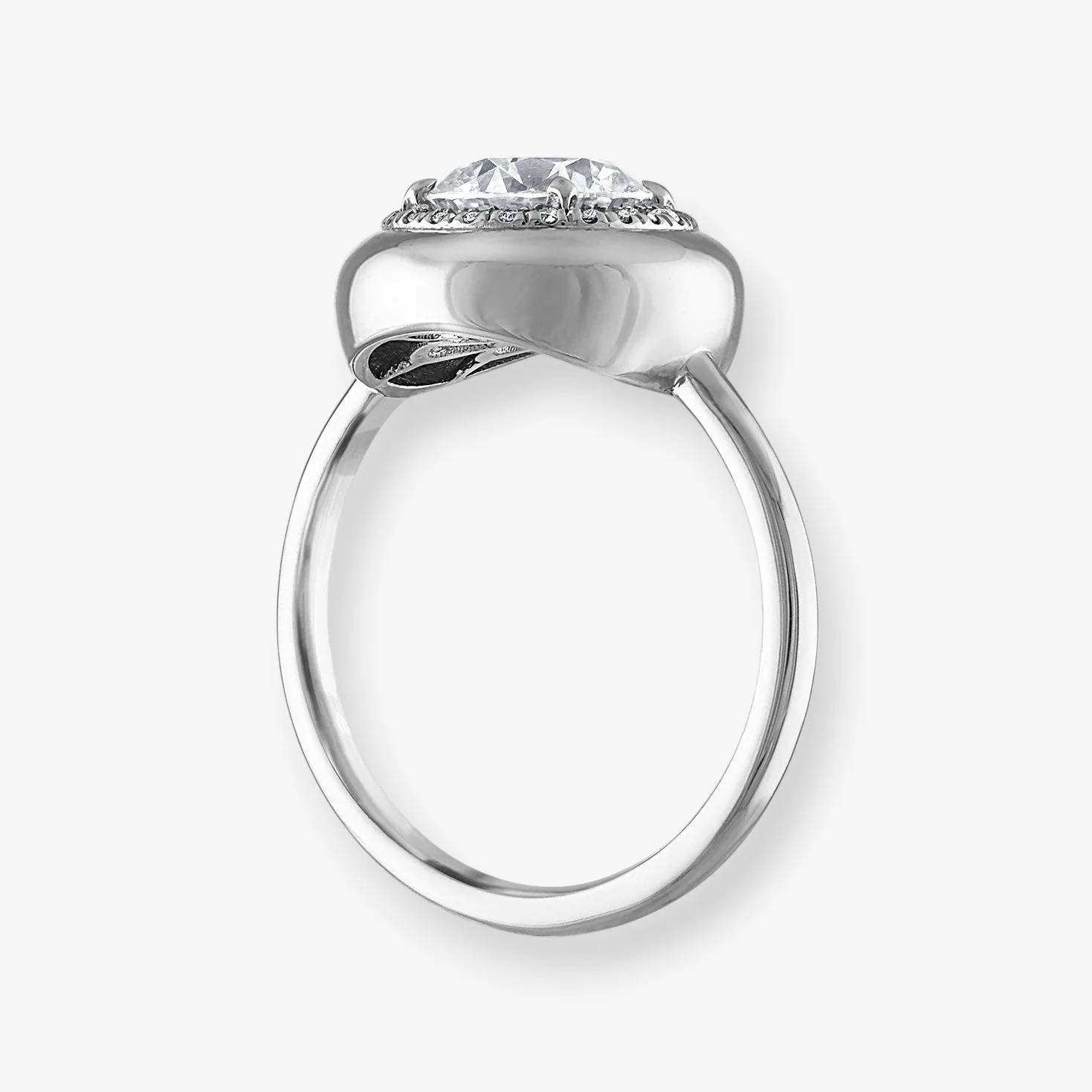 1.23ct Round Diamond Button Engagement Ring - Image 2