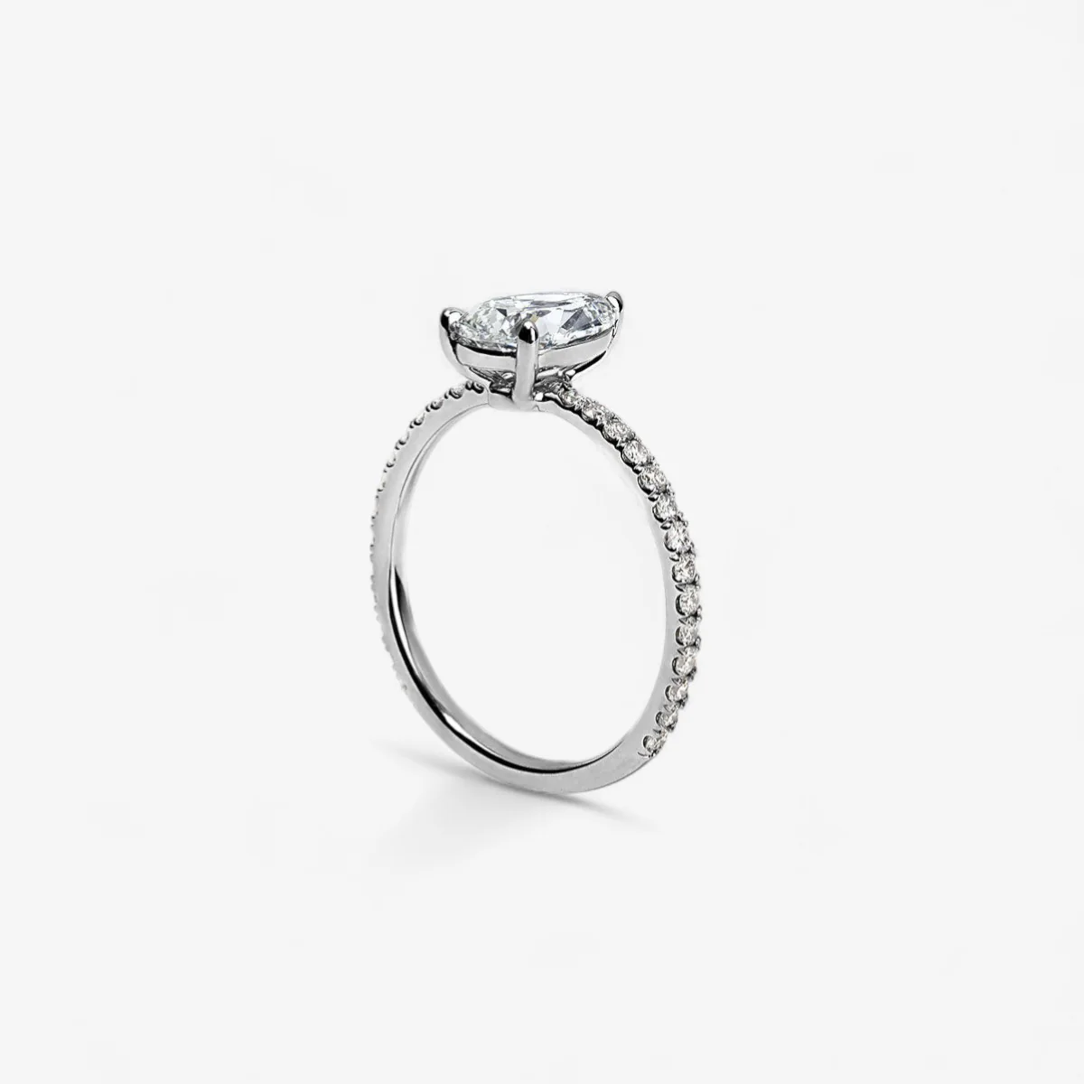 1.20CT Pear Pave Solitaire Engagement Ring - Image 2