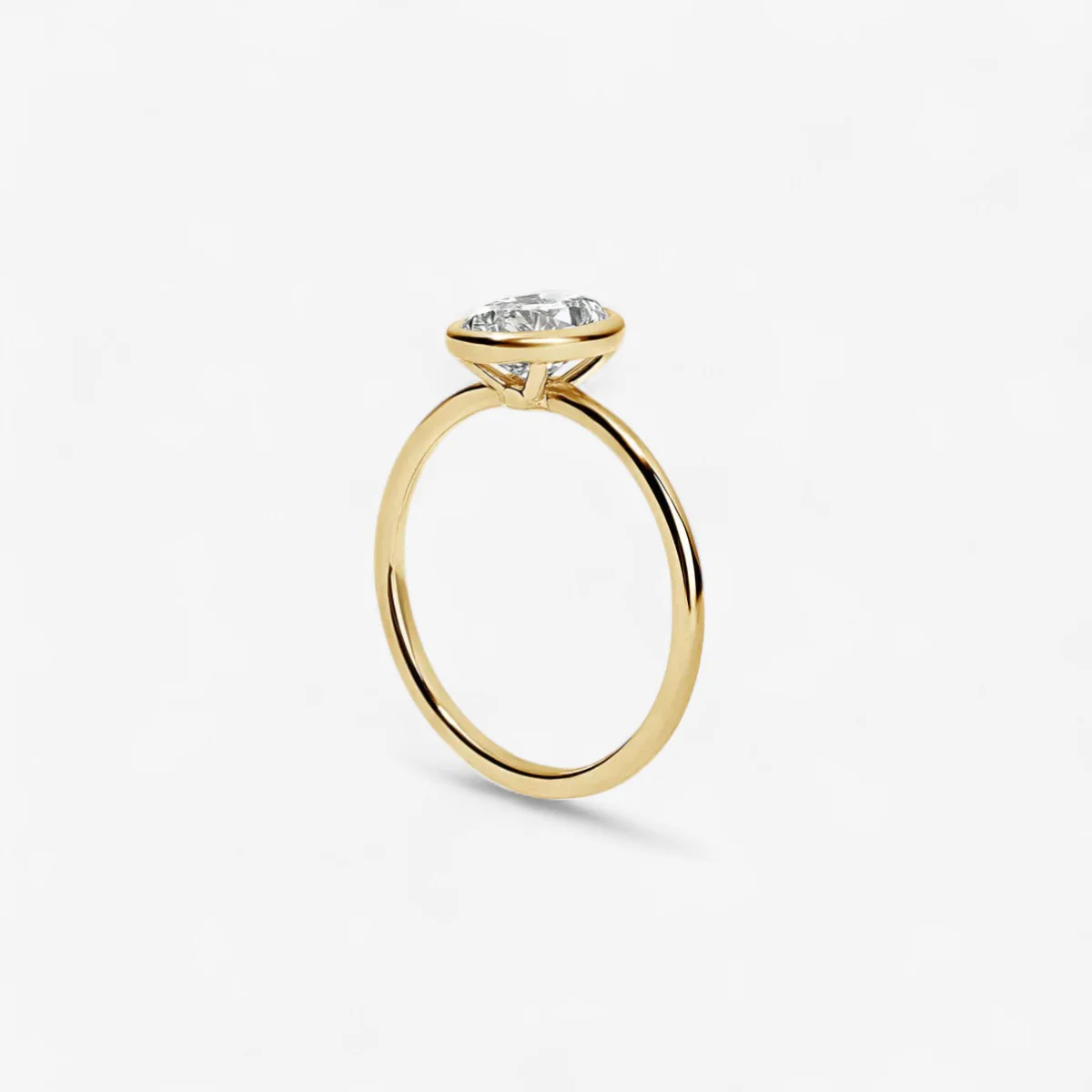1.30CT Oval Bezel Set Solitaire Engagement Ring - Image 2