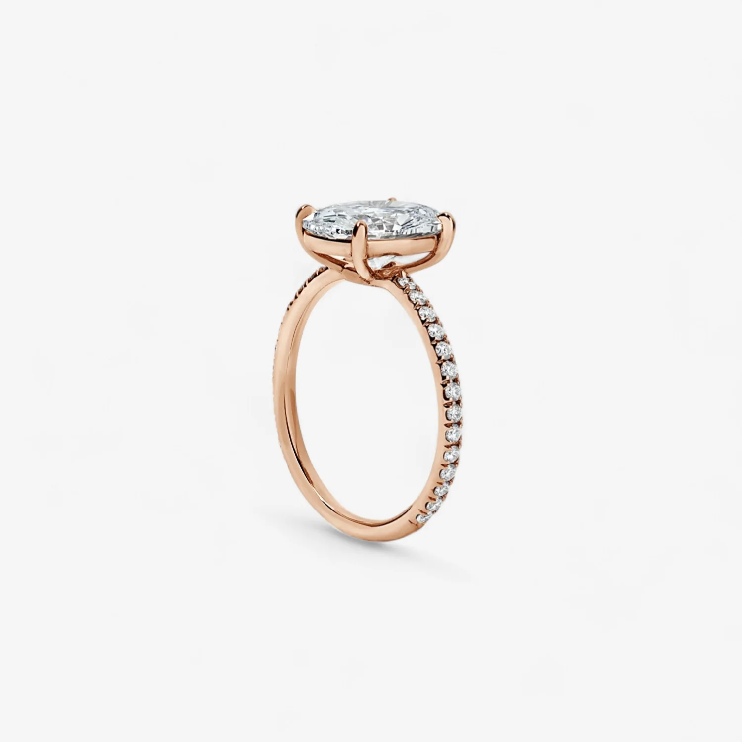 2.01CT Oval Cut Pave Band Engagement Ring - Image 2