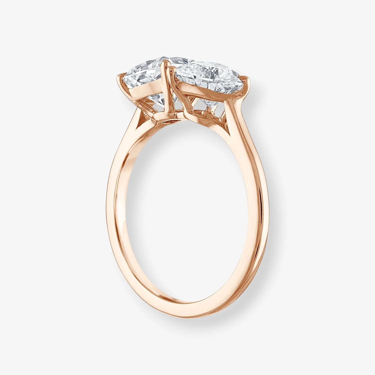 Heart Shaped and Cushion Cut Two-Stone Engagement Ring - Image 2