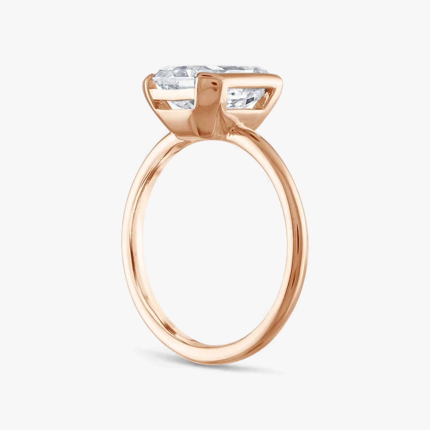 Radiant Cut Half Bezel Engagement Ring - Image 2