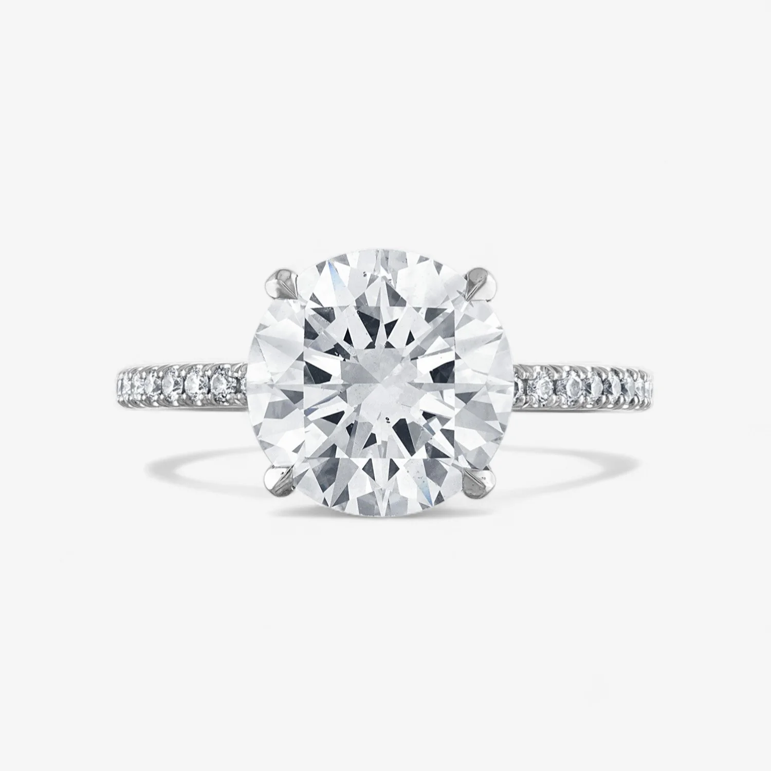 Round Brilliant Cut Pave Engagement Ring