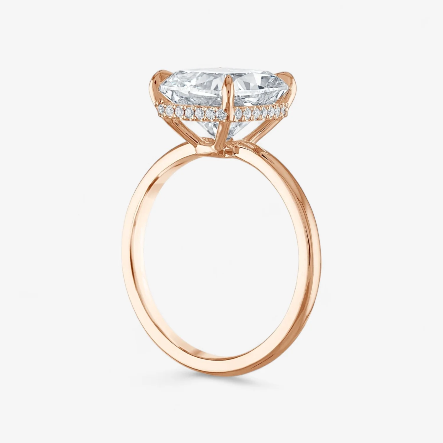 Cushion Cut Solitaire with Pave Bezel Engagement Ring - Image 2