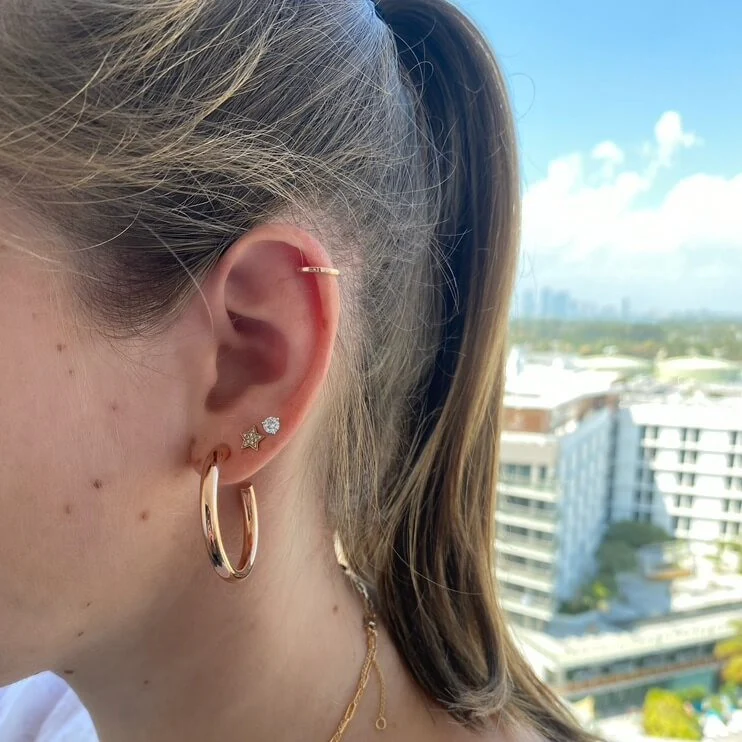 Madison 35mm Tube Hoop Earrings - Image 6