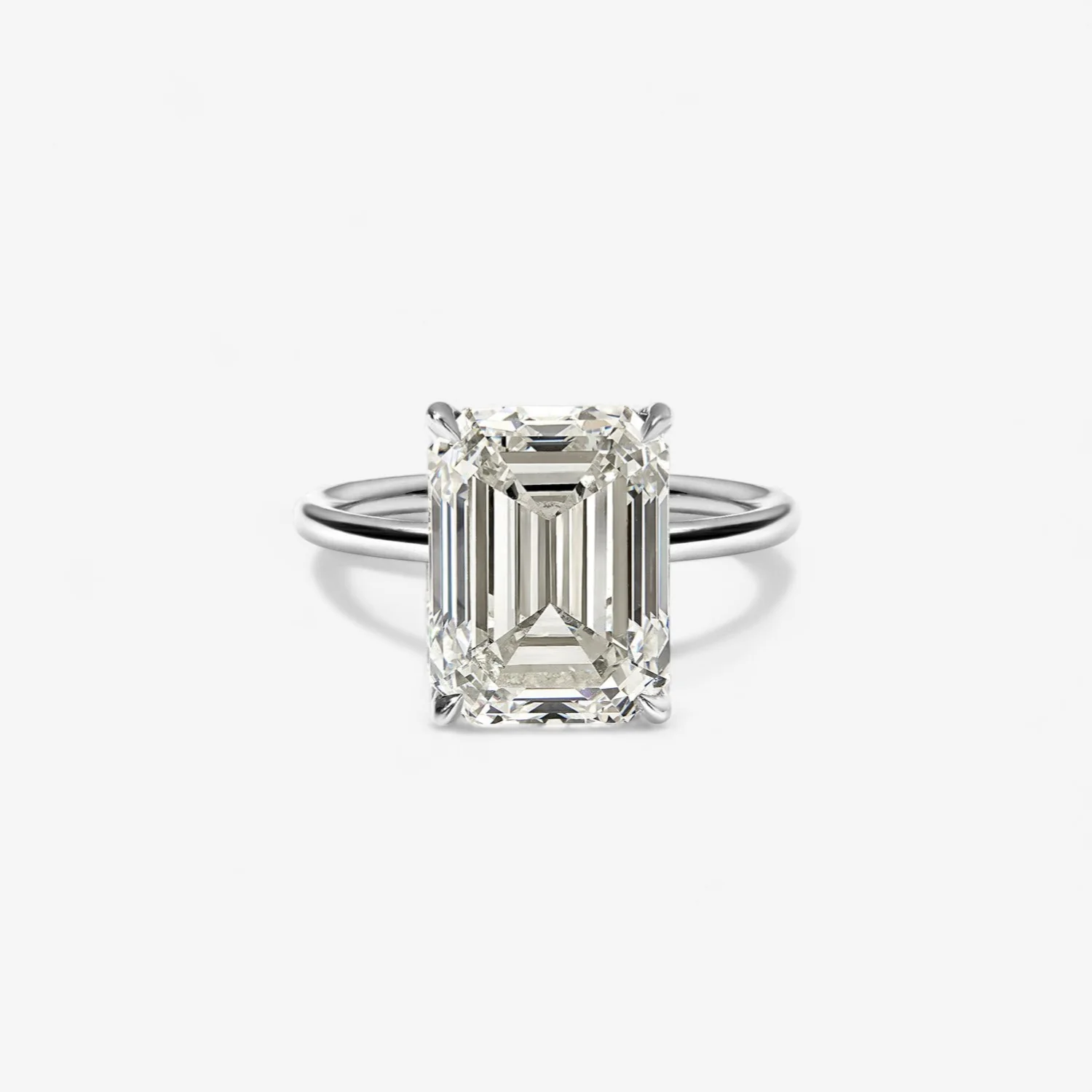 7.02CT Emerald Cut Engagement Ring