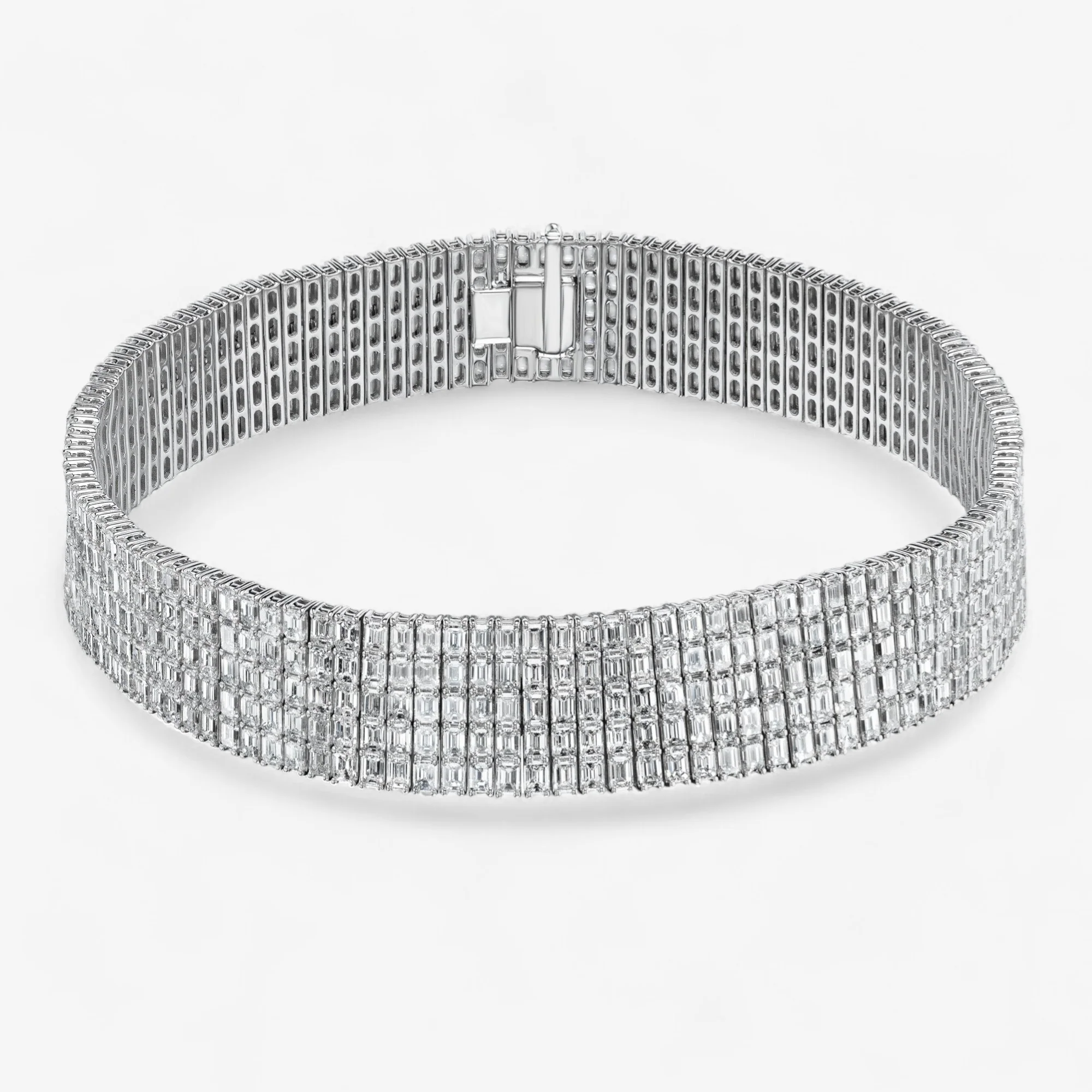 Signature 84CT Emerald Cut Diamond Choker Necklace