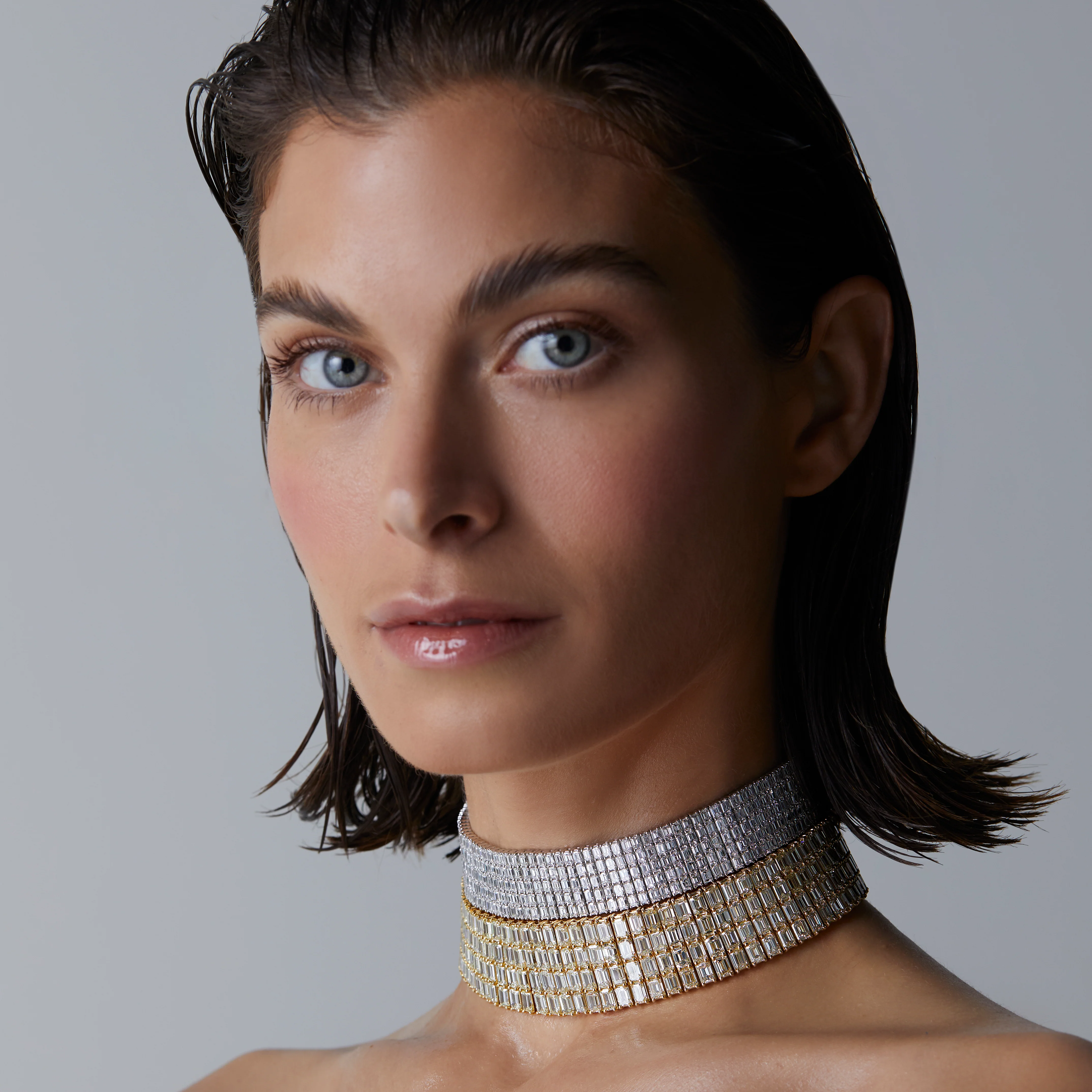 Signature 84CT Emerald Cut Diamond Choker Necklace - Image 3