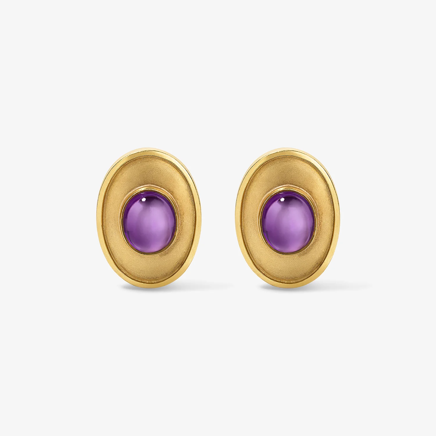 Amethyst Cabochon Earrings