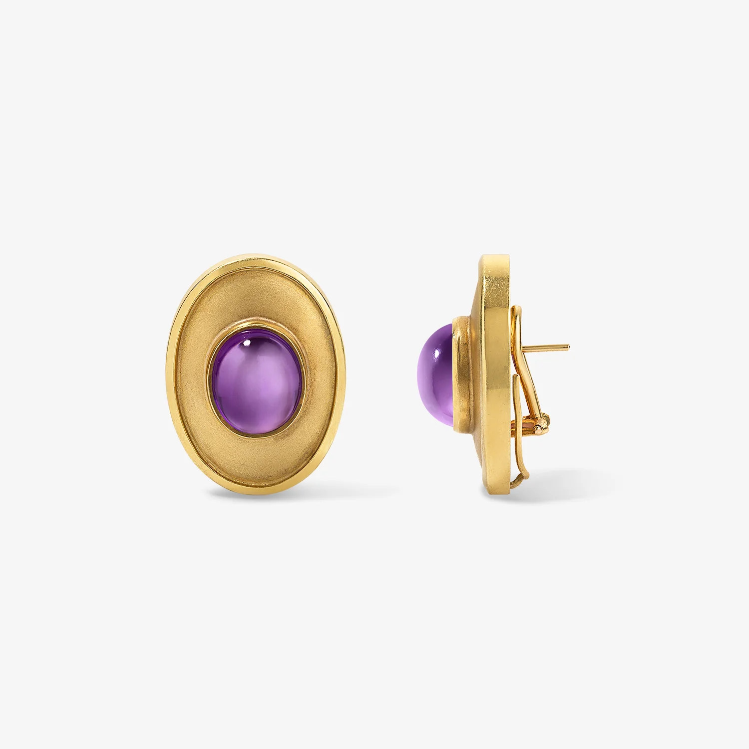Amethyst Cabochon Earrings - Image 2