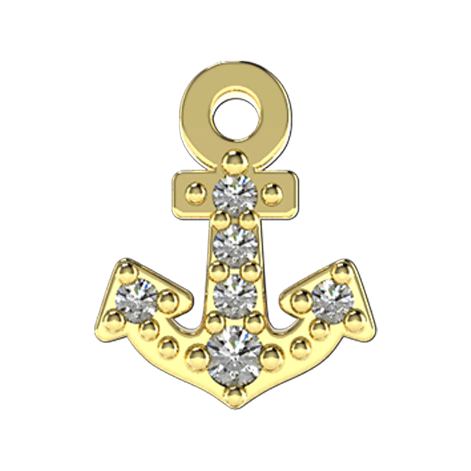 Diamond Anchor Slider Necklace Charm