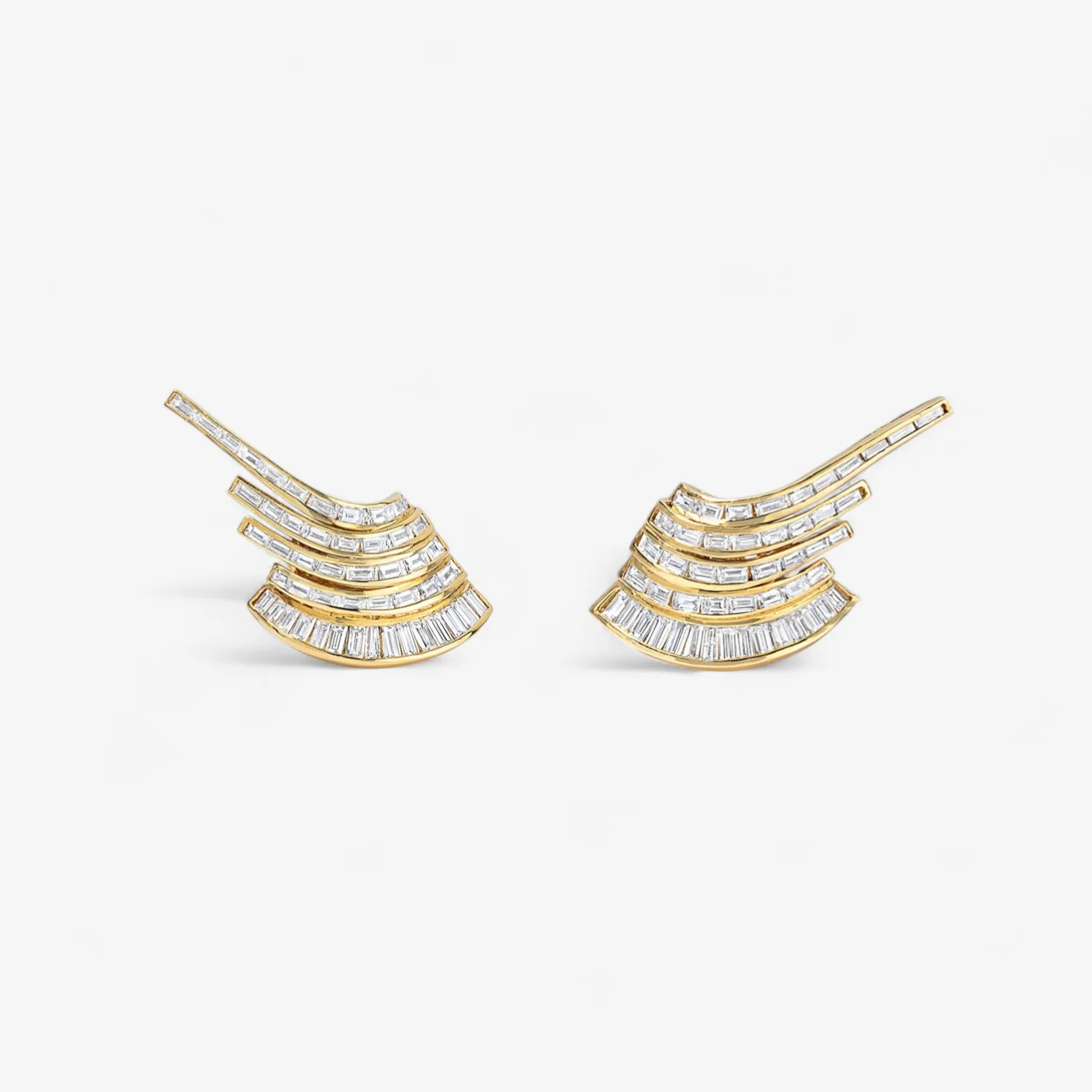 Large Diamond Crawler Earrings