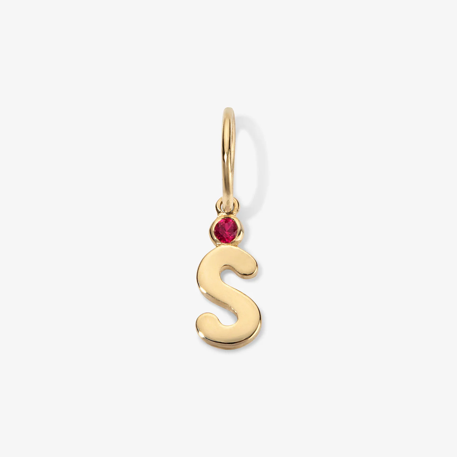 Baby Bubble Initial Birthstone Charm
