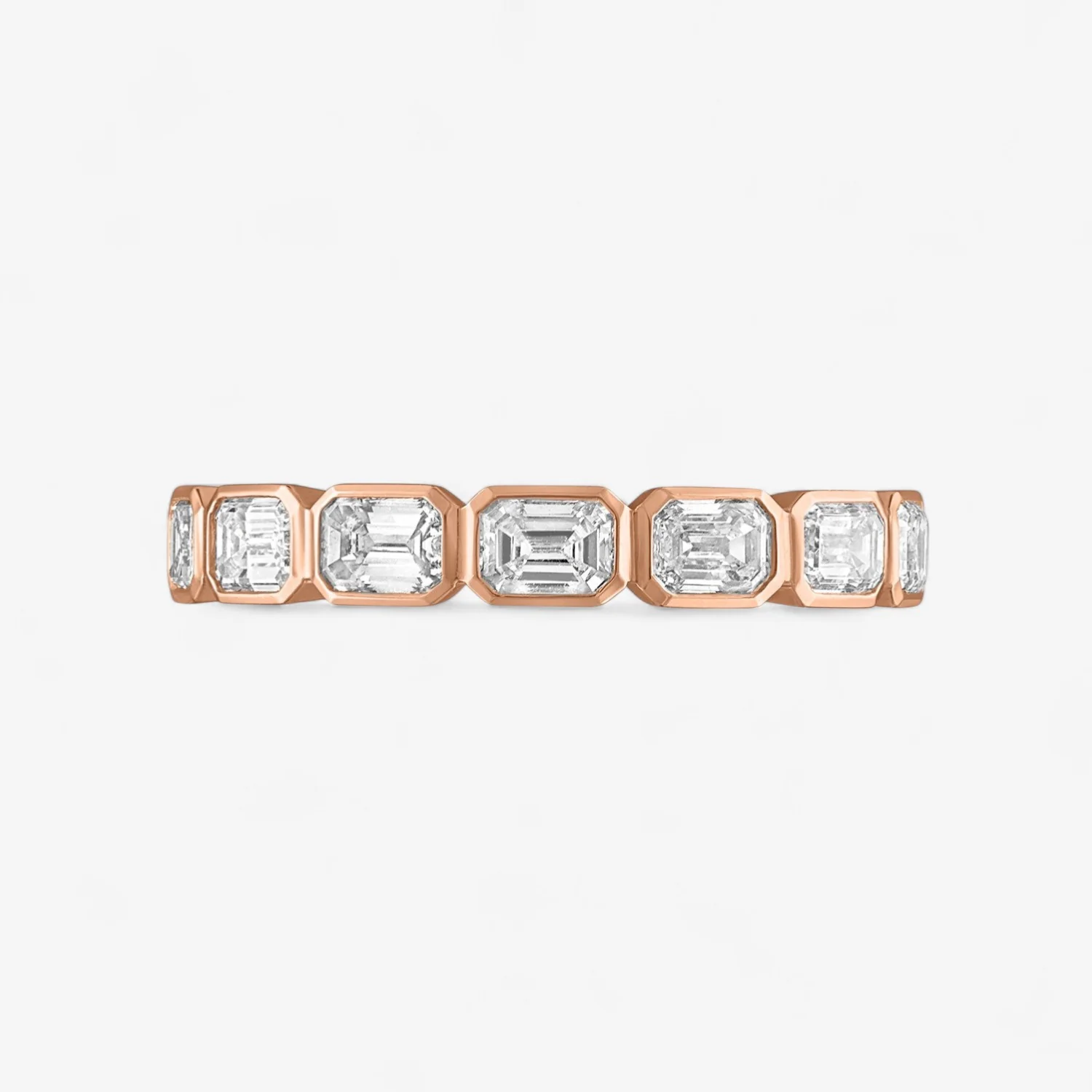 Margot Bezel Set East/West Emerald Cut Eternity Band - Image 4