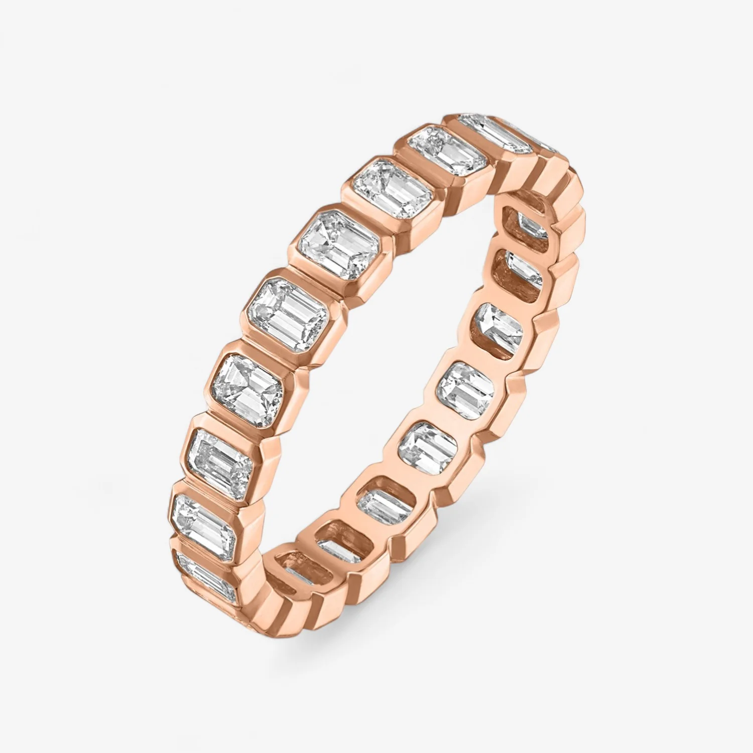 Margot Bezel Set Emerald Eternity Band - Image 4