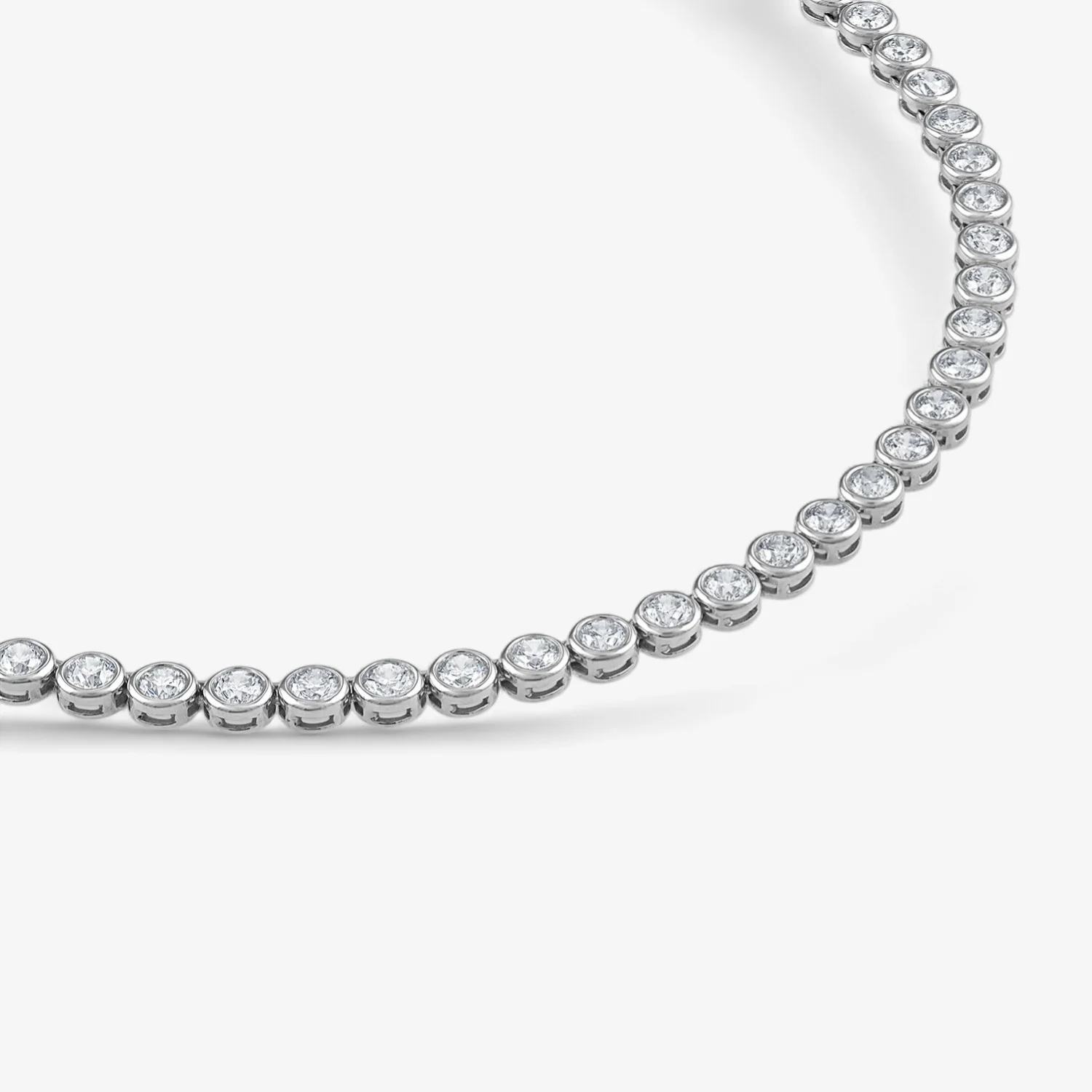 Margot Bezel Set Round Diamond Necklace - Image 7