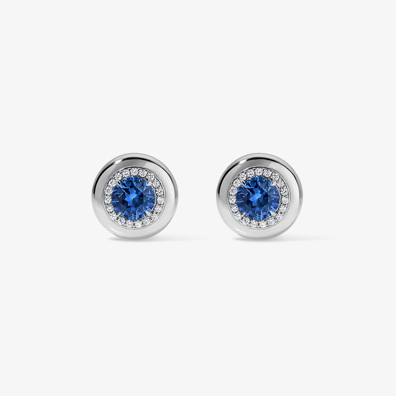 Blue Sapphire Candy Button Studs - Image 2
