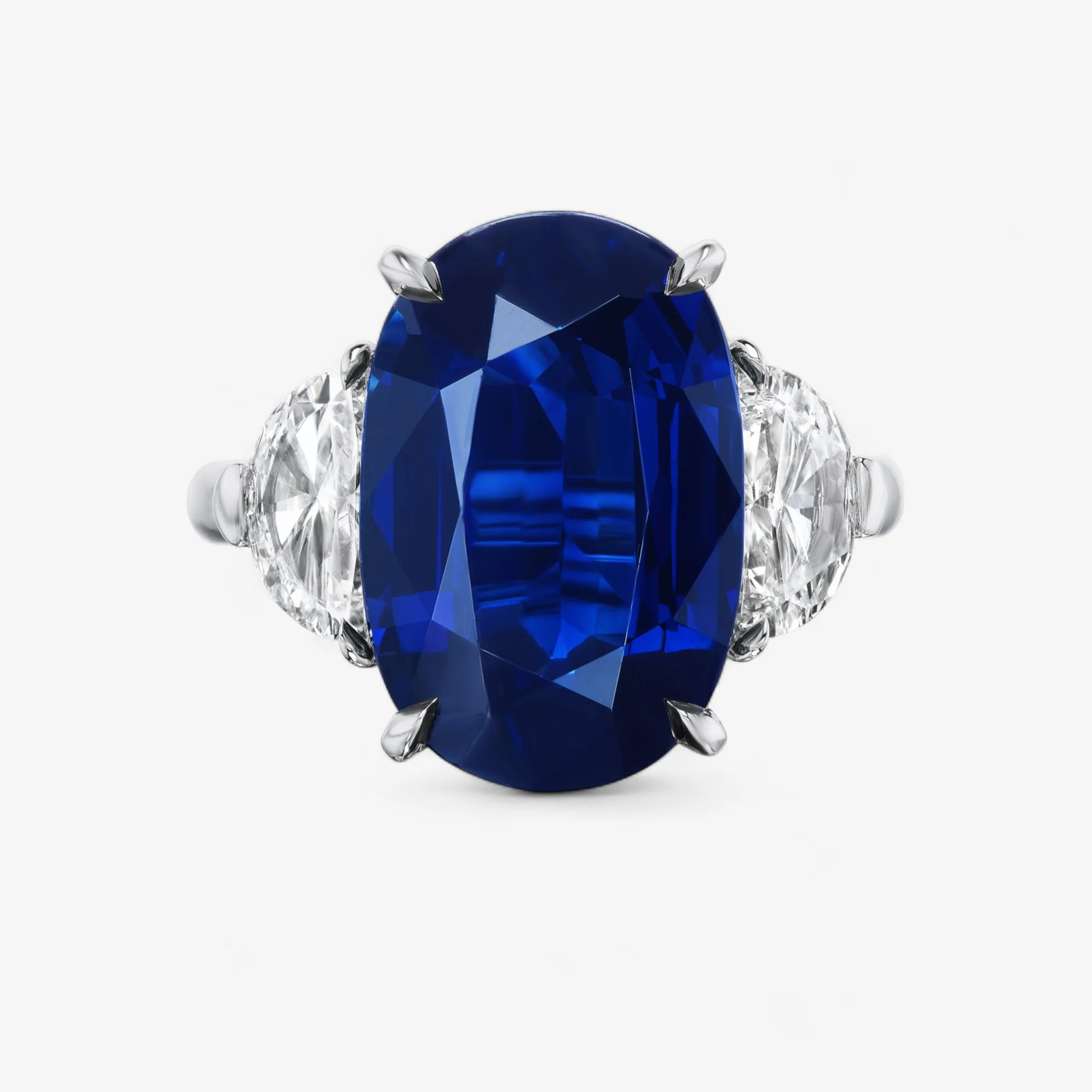 Signature Blue Sapphire Oval Three Stone Ring