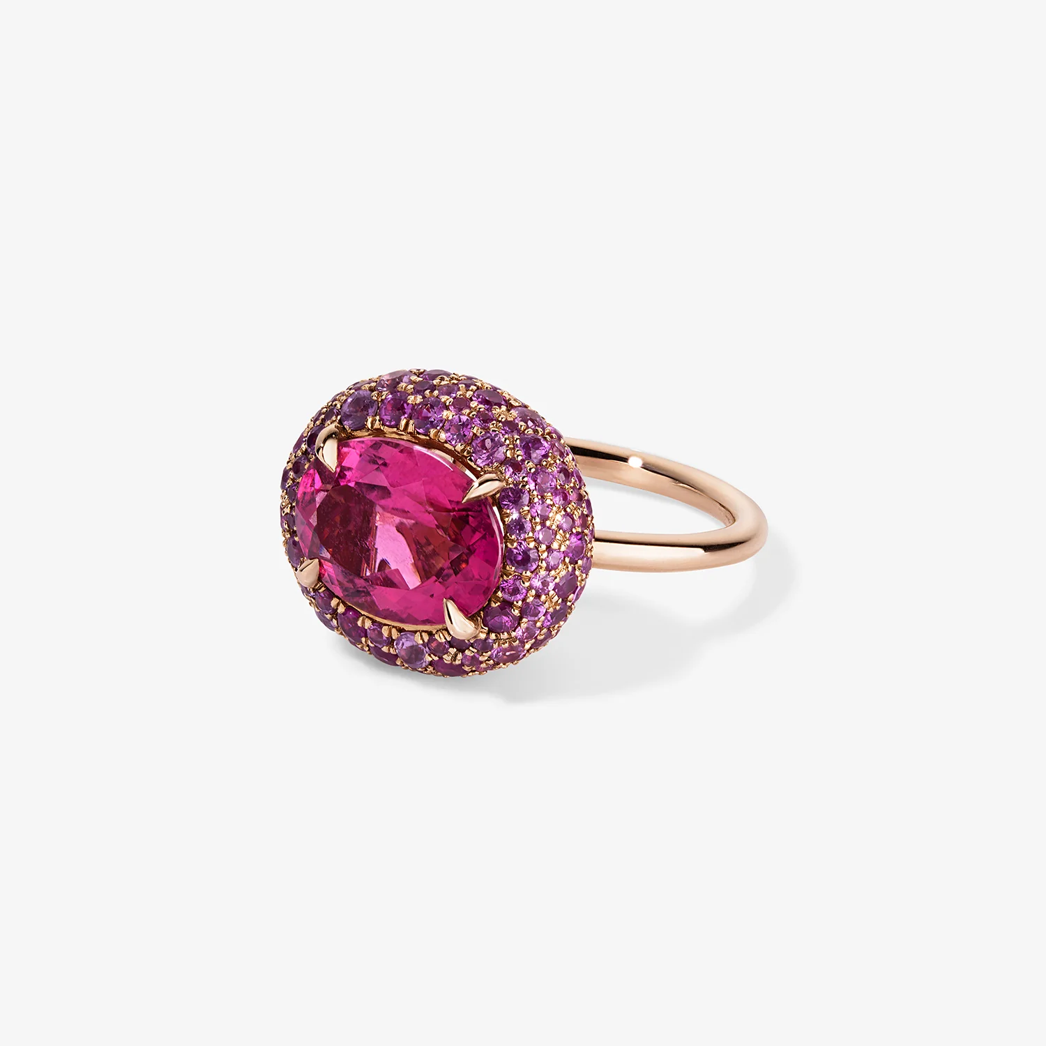 Candy Button Pink Tourmaline Bombe Ring - Image 3
