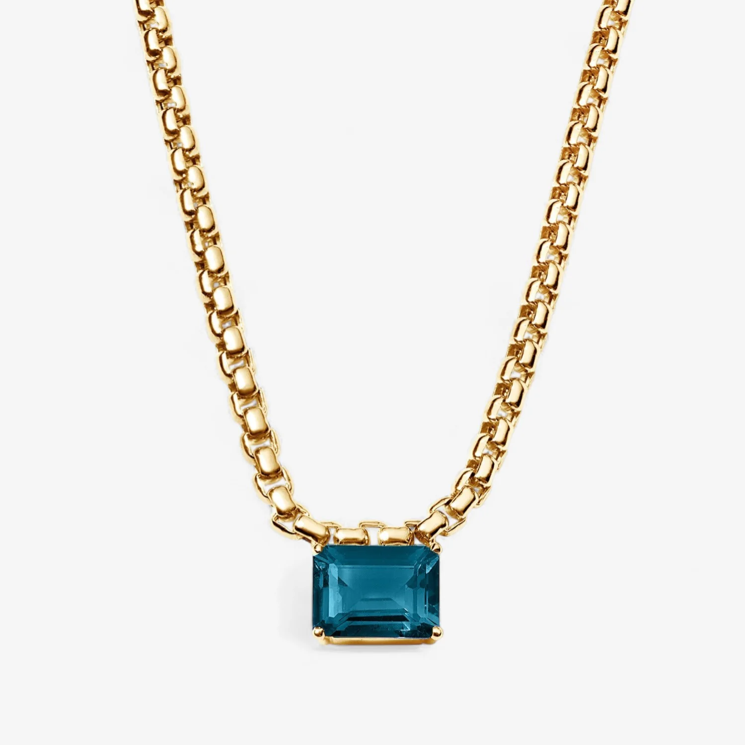 Avery Gemstone Box Chain Necklace - Image 7