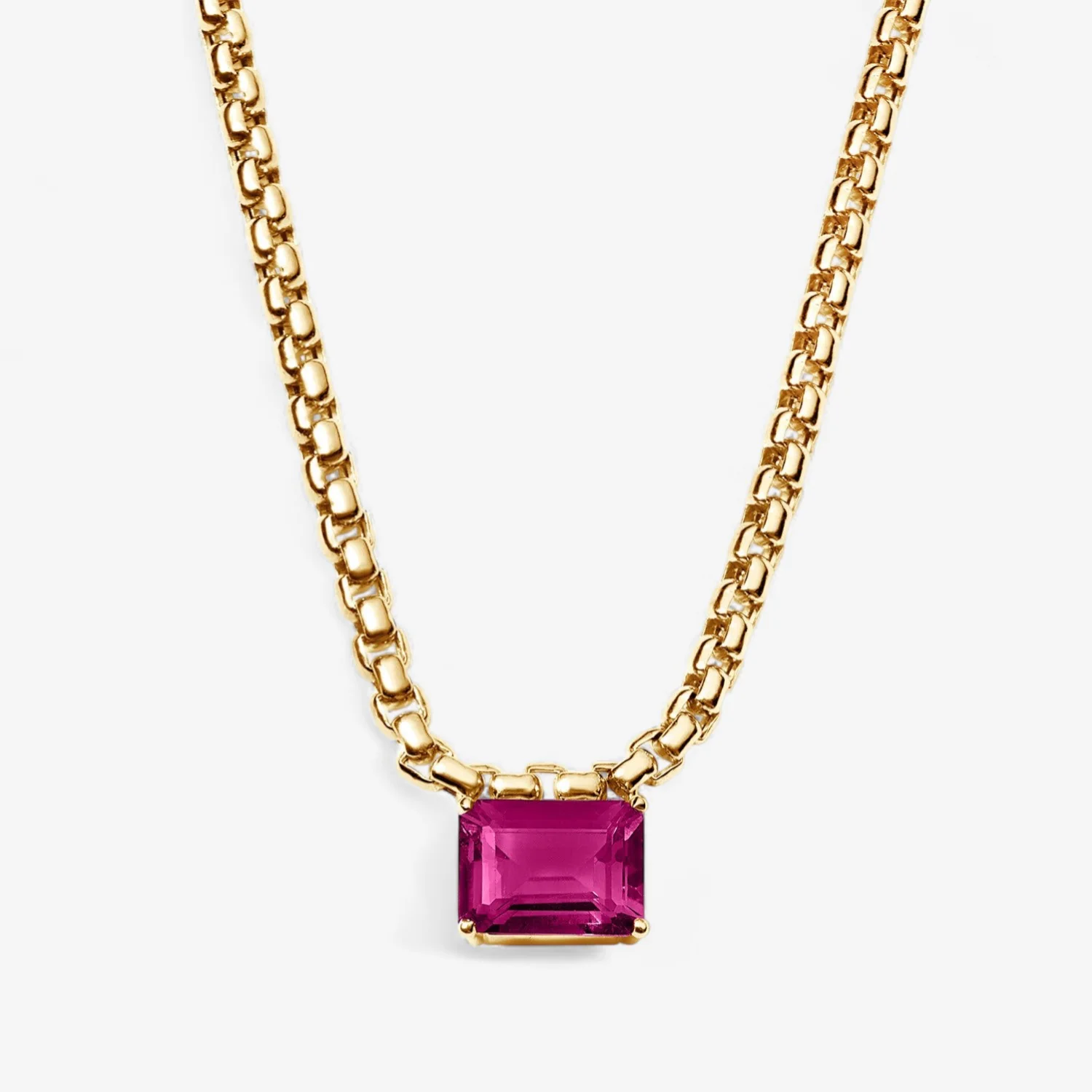 Avery Gemstone Box Chain Necklace - Image 9