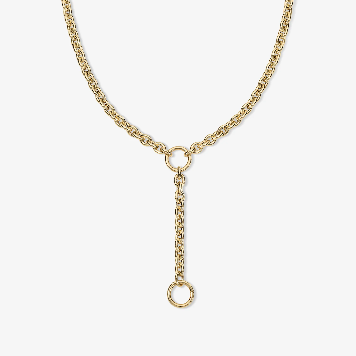 Airy Oval Chain Lariat - Image 2