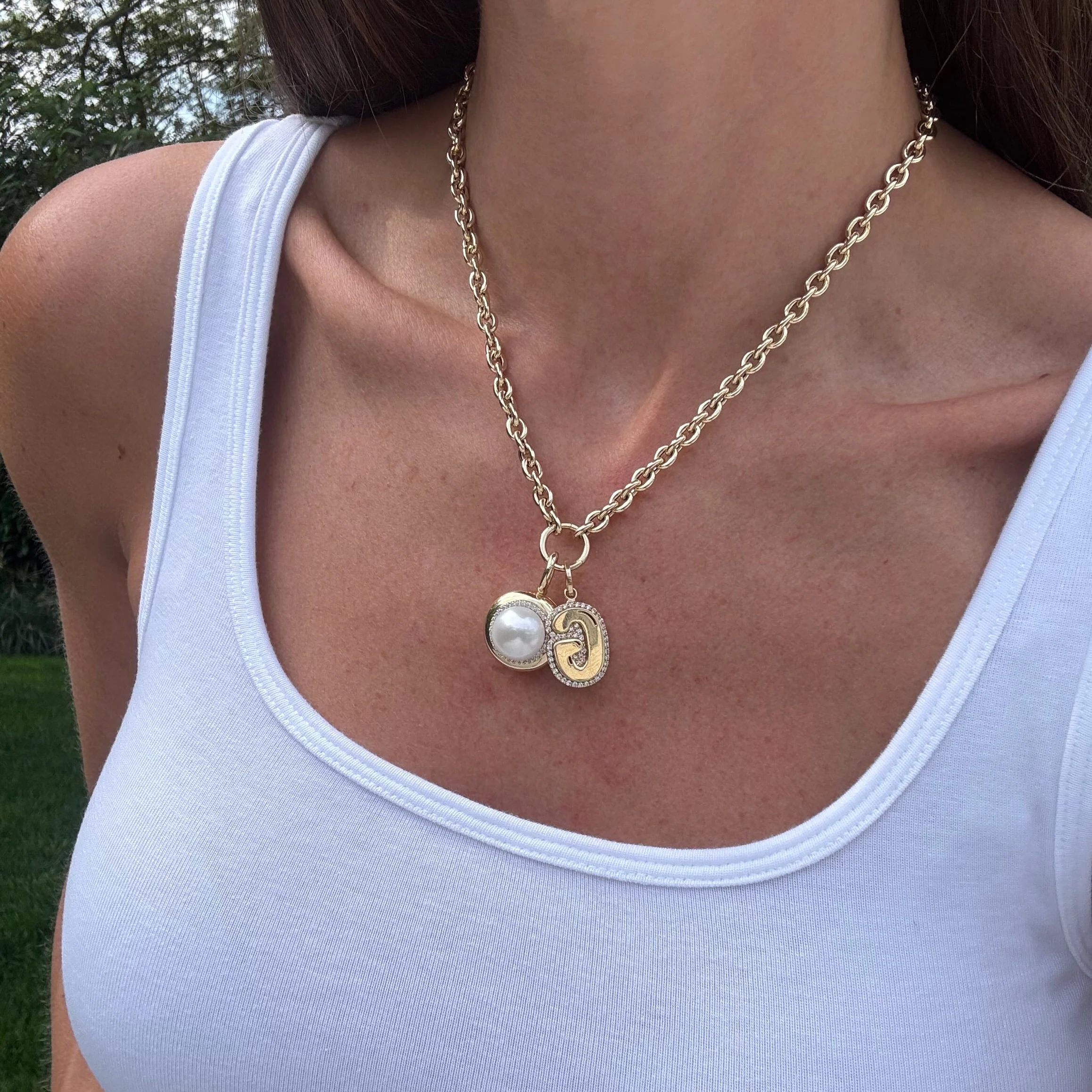 Airy Oval Chain Necklace with Clasp - Image 3