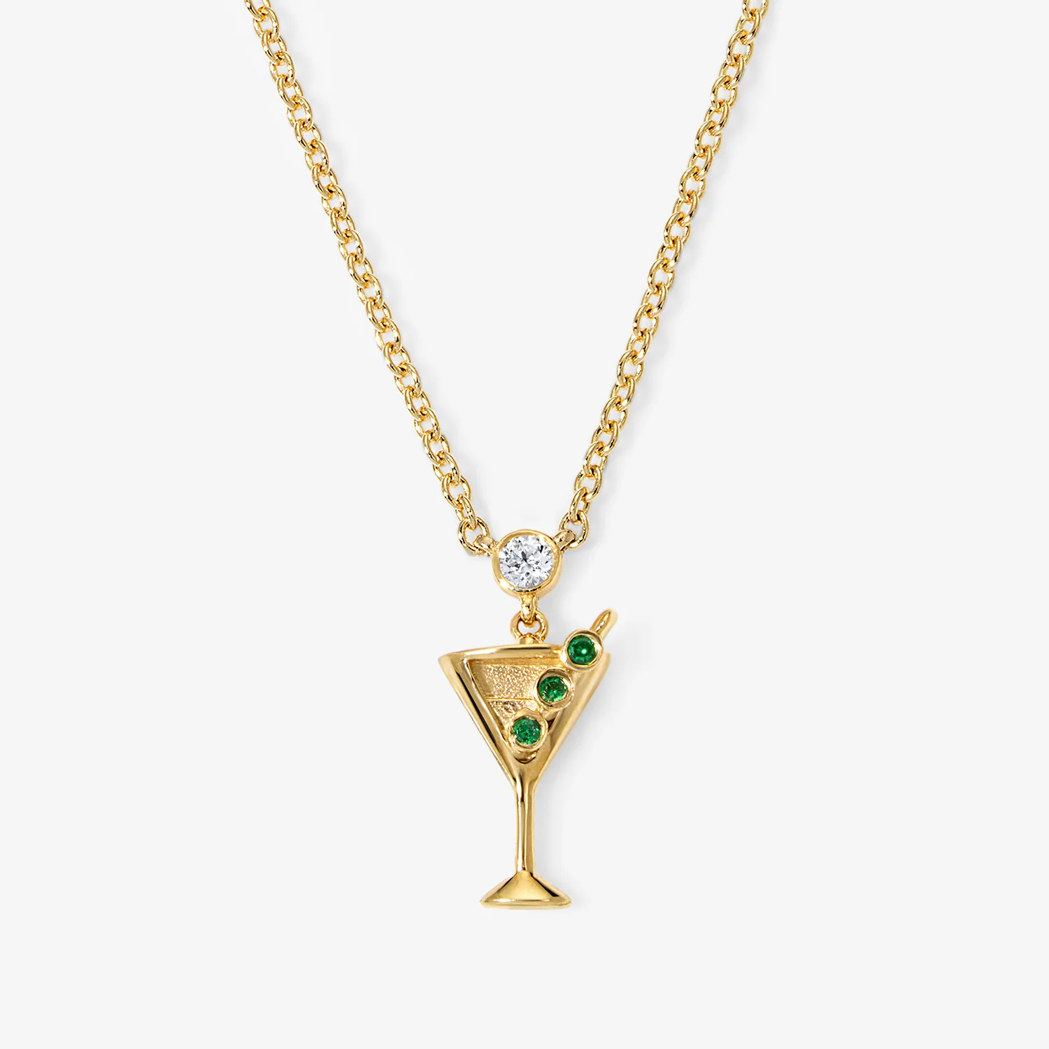 Cocktail Martini Glass Chain Necklace