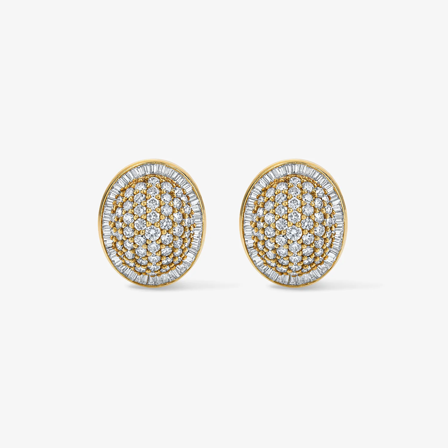 Diamond Oval Cluster Earrings