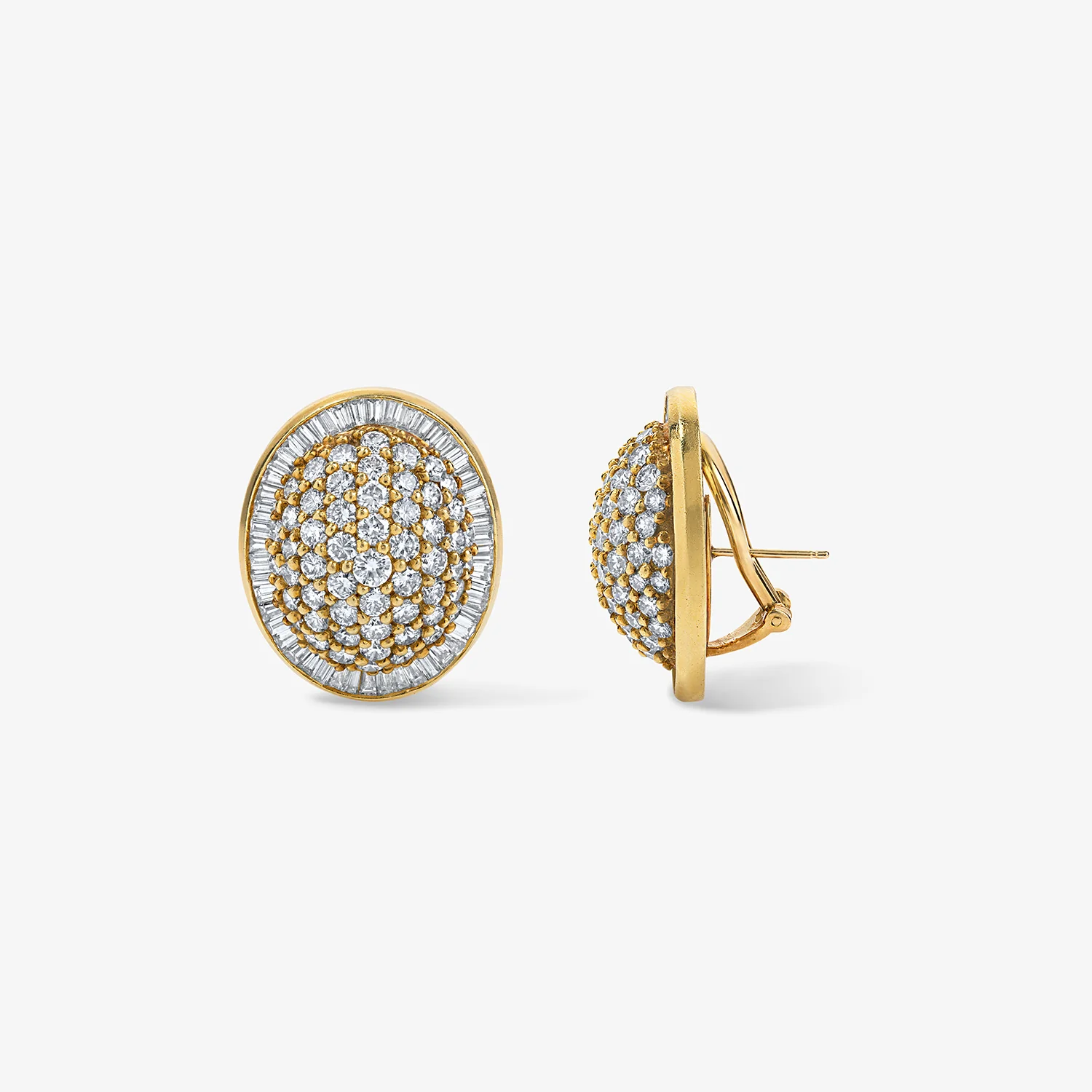 Diamond Oval Cluster Earrings - Image 2