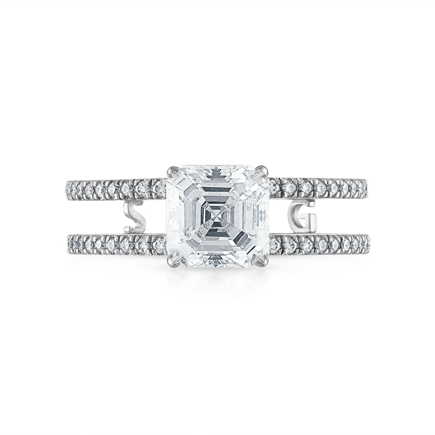 Double Pave Band Engagement Ring - Image 14