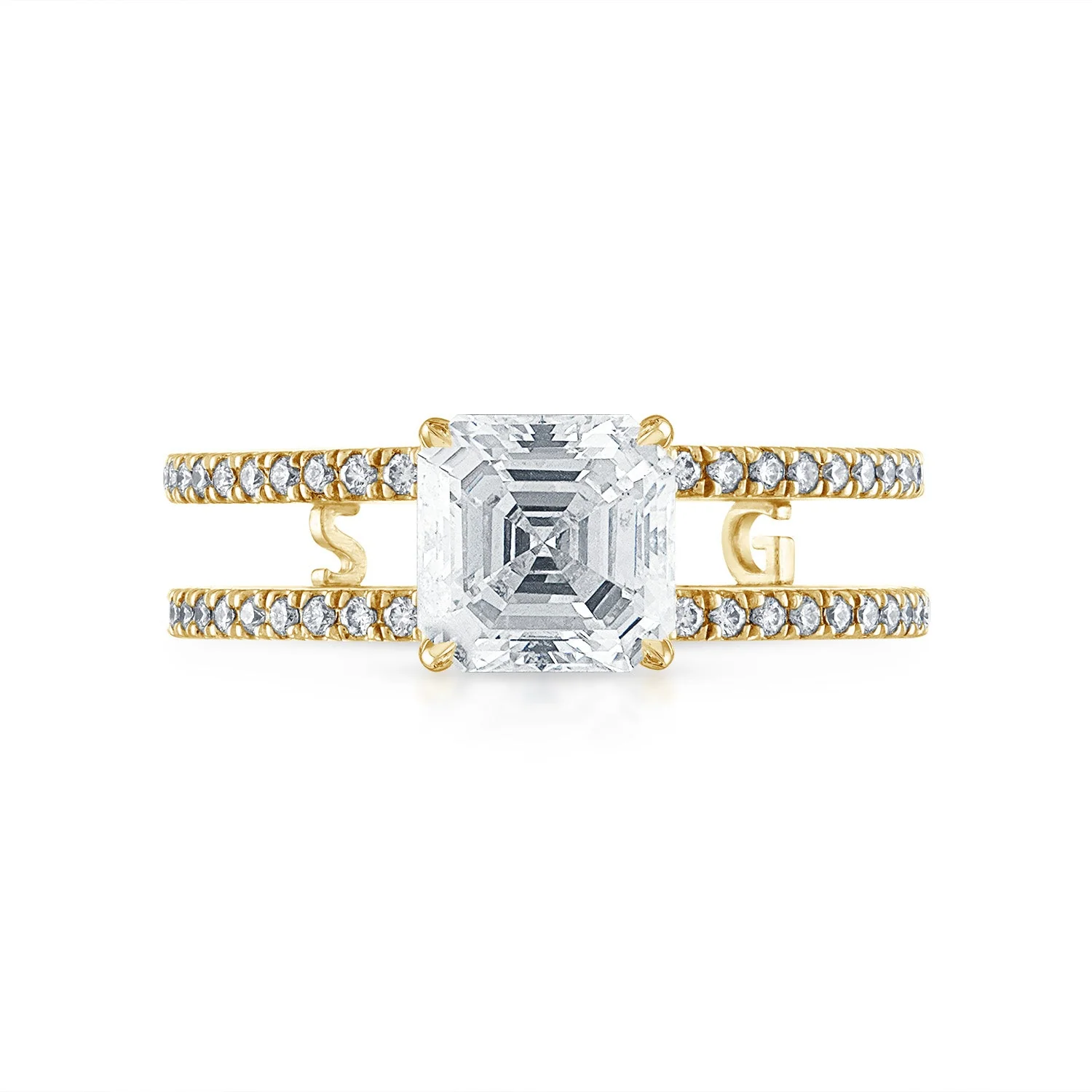 Double Pave Band Engagement Ring - Image 16