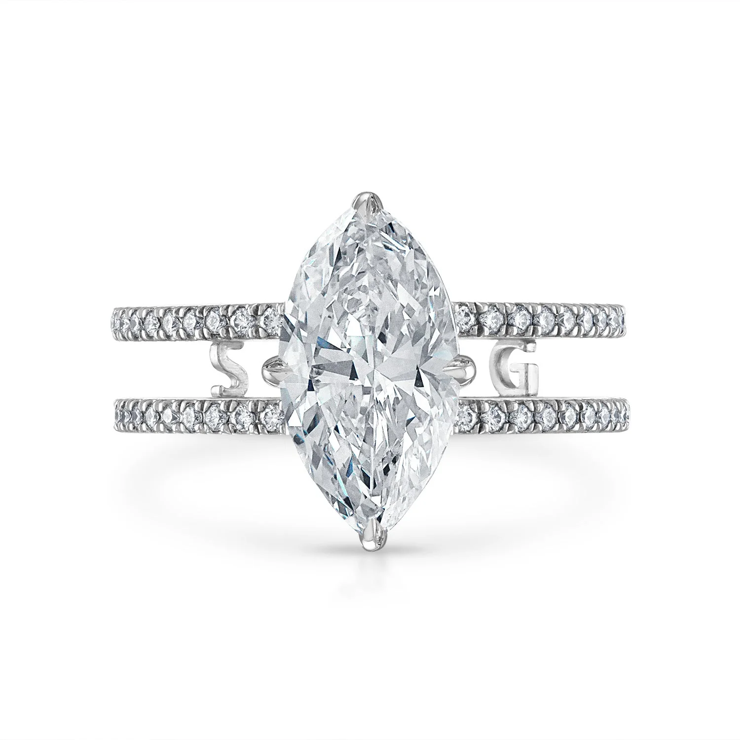 Double Pave Band Engagement Ring - Image 20
