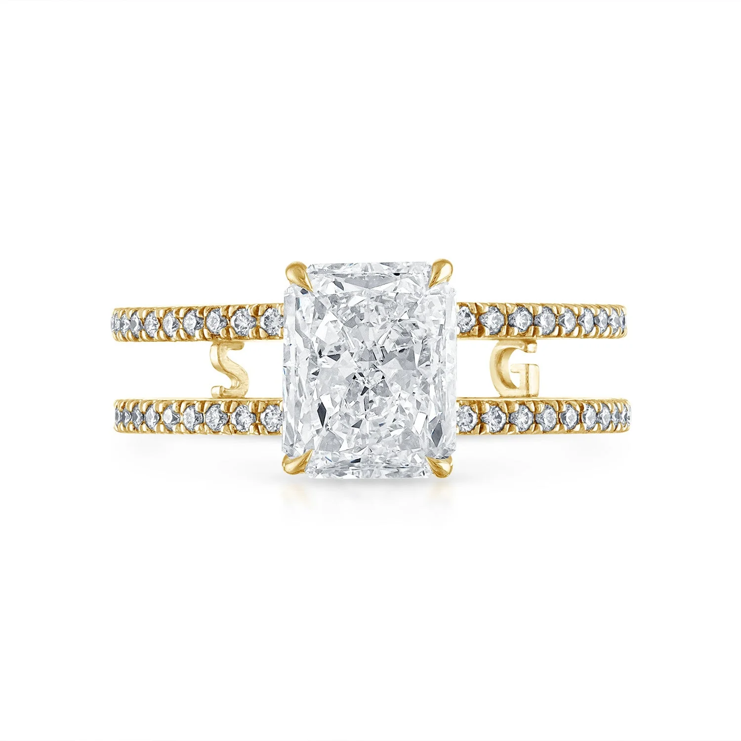 Double Pave Band Engagement Ring - Image 24
