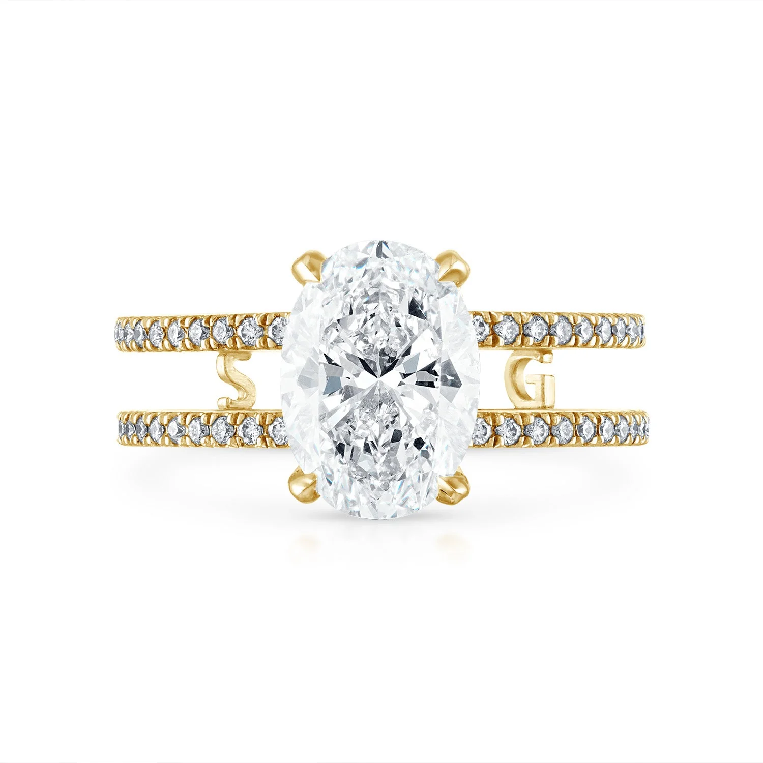 Double Pave Band Engagement Ring - Image 9