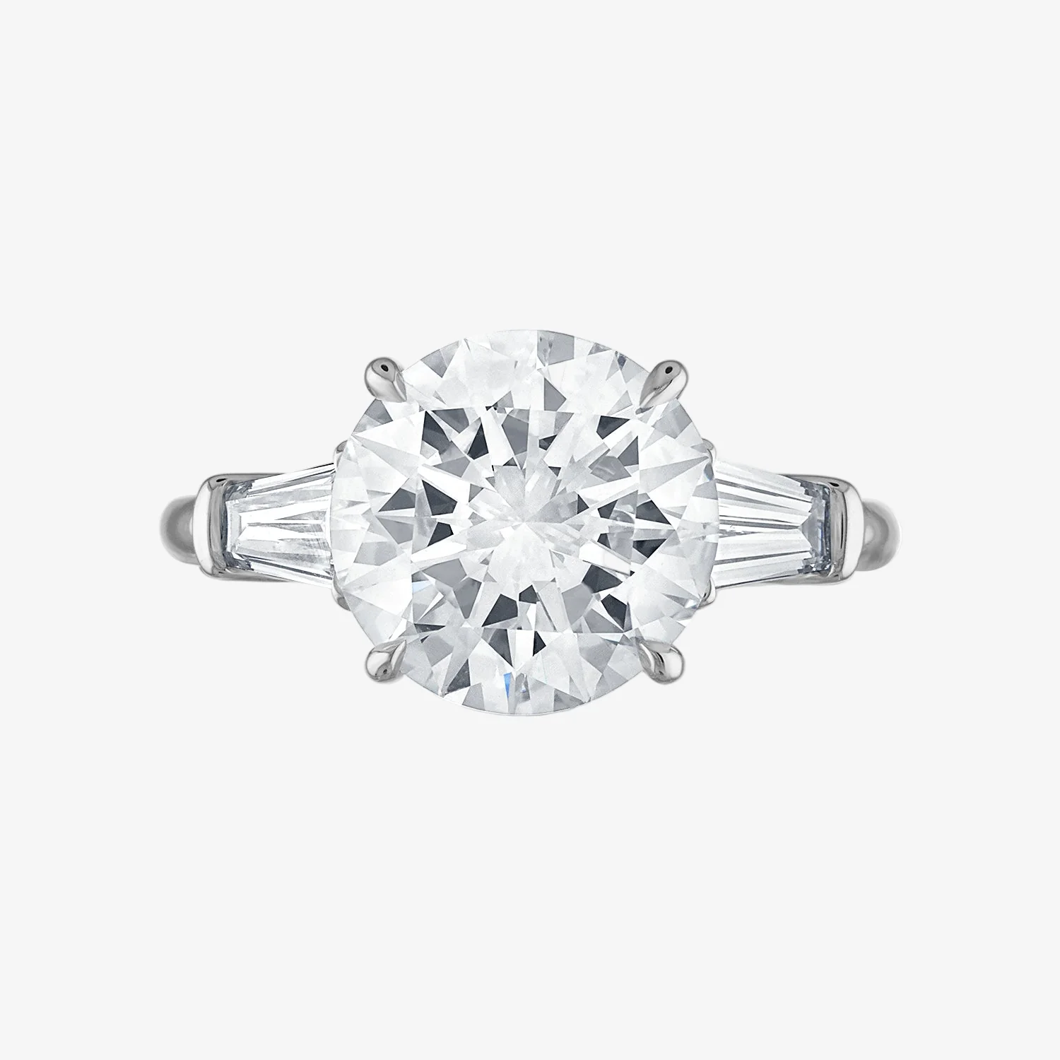 Engagement Ring Setting with Baguette Side Stones