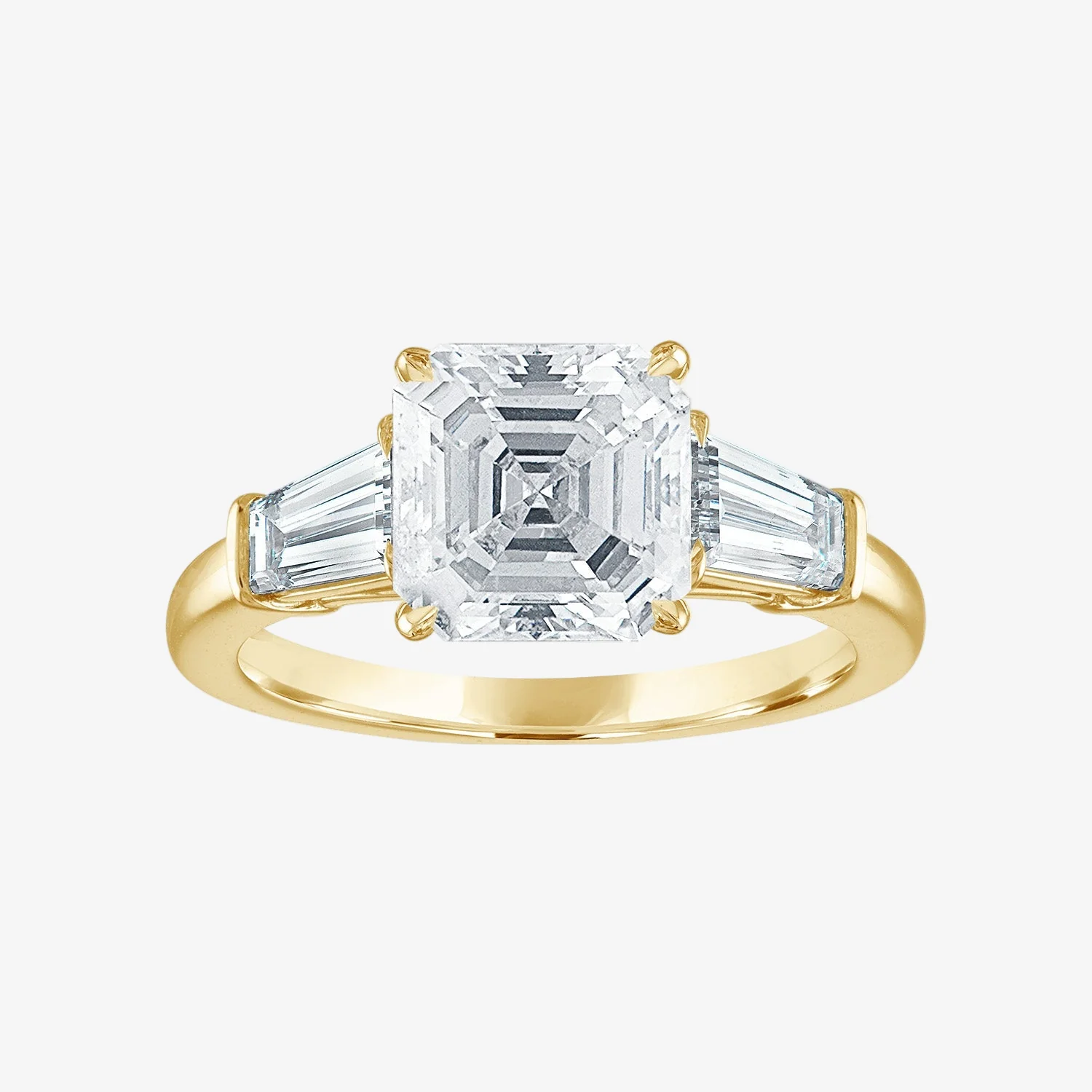 Engagement Ring Setting with Baguette Side Stones - Image 12