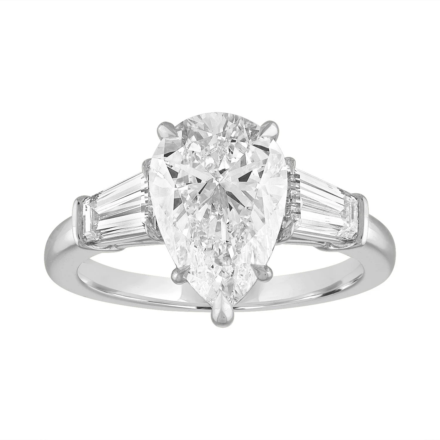 Engagement Ring Setting with Baguette Side Stones - Image 13