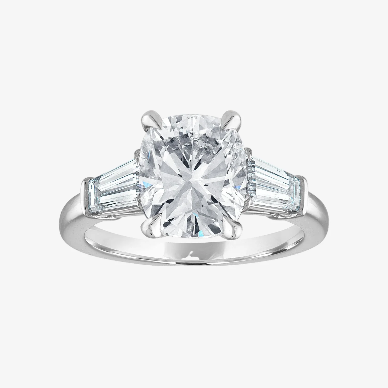 Engagement Ring Setting with Baguette Side Stones - Image 4