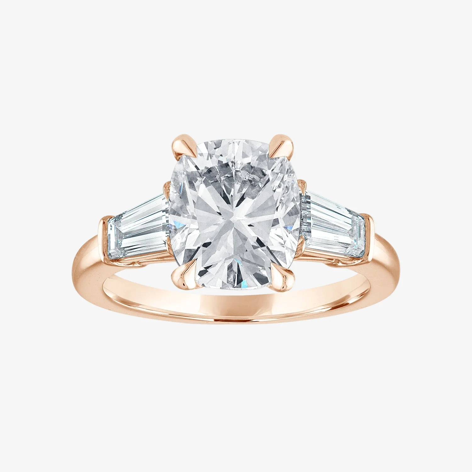 Engagement Ring Setting with Baguette Side Stones - Image 5