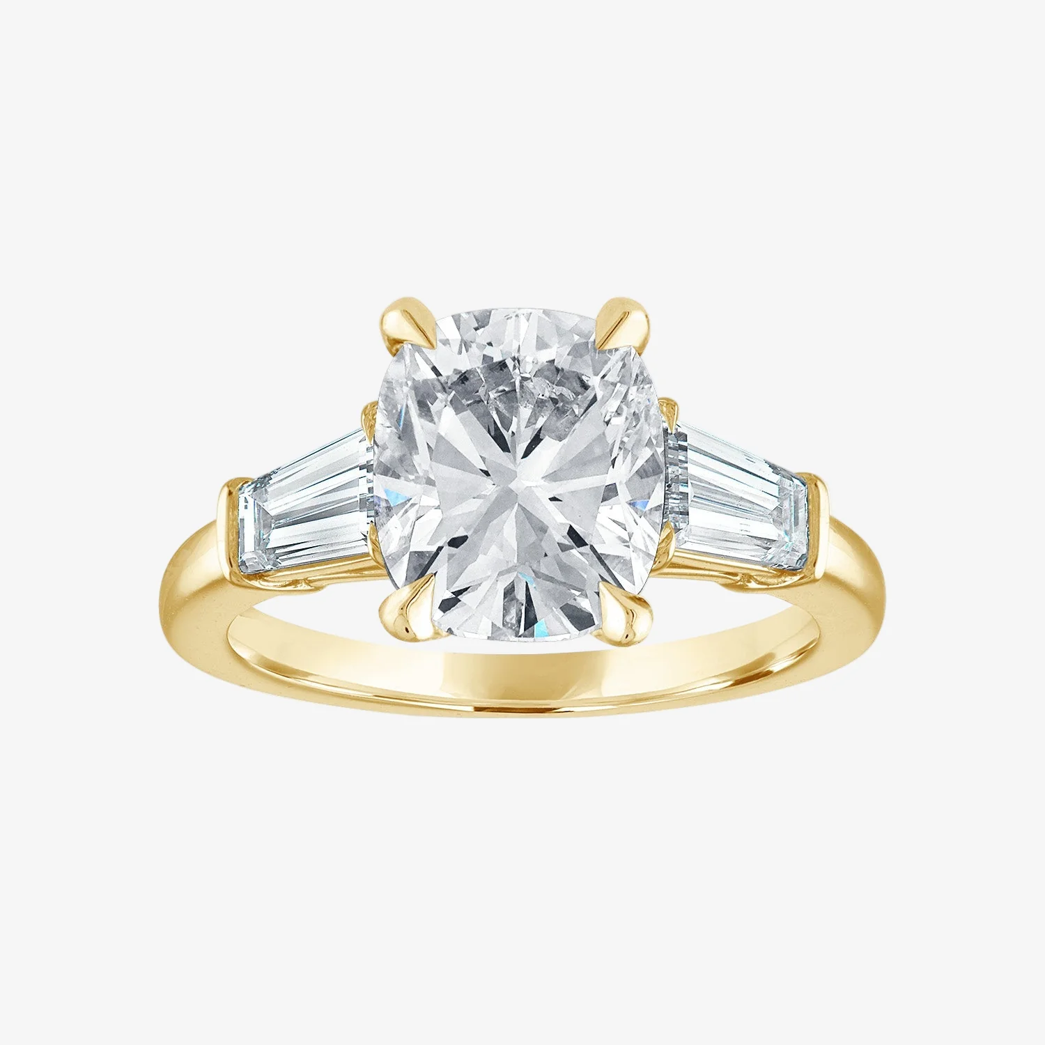 Engagement Ring Setting with Baguette Side Stones - Image 6