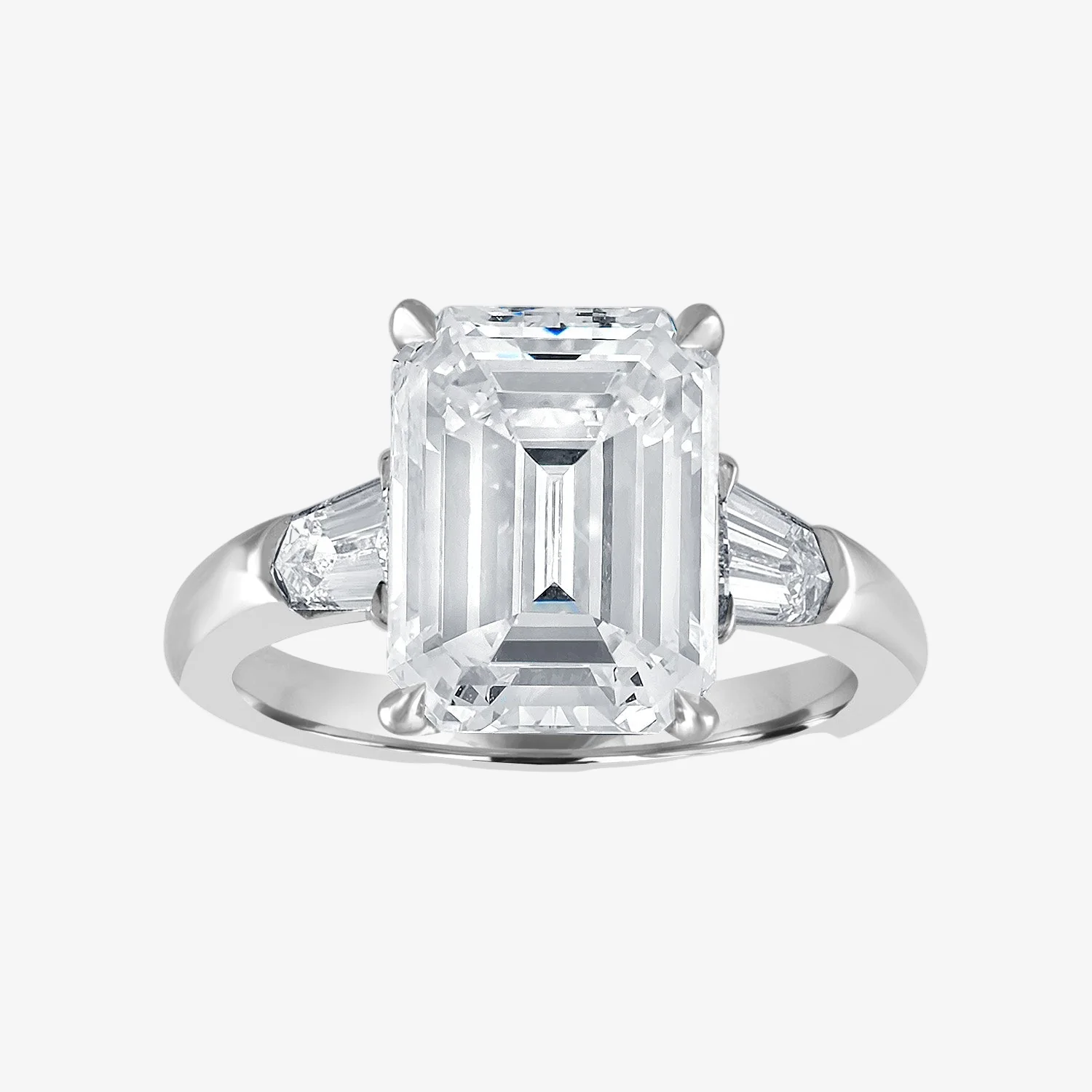 Engagement Ring Setting with Bullet Side Stones - Image 4
