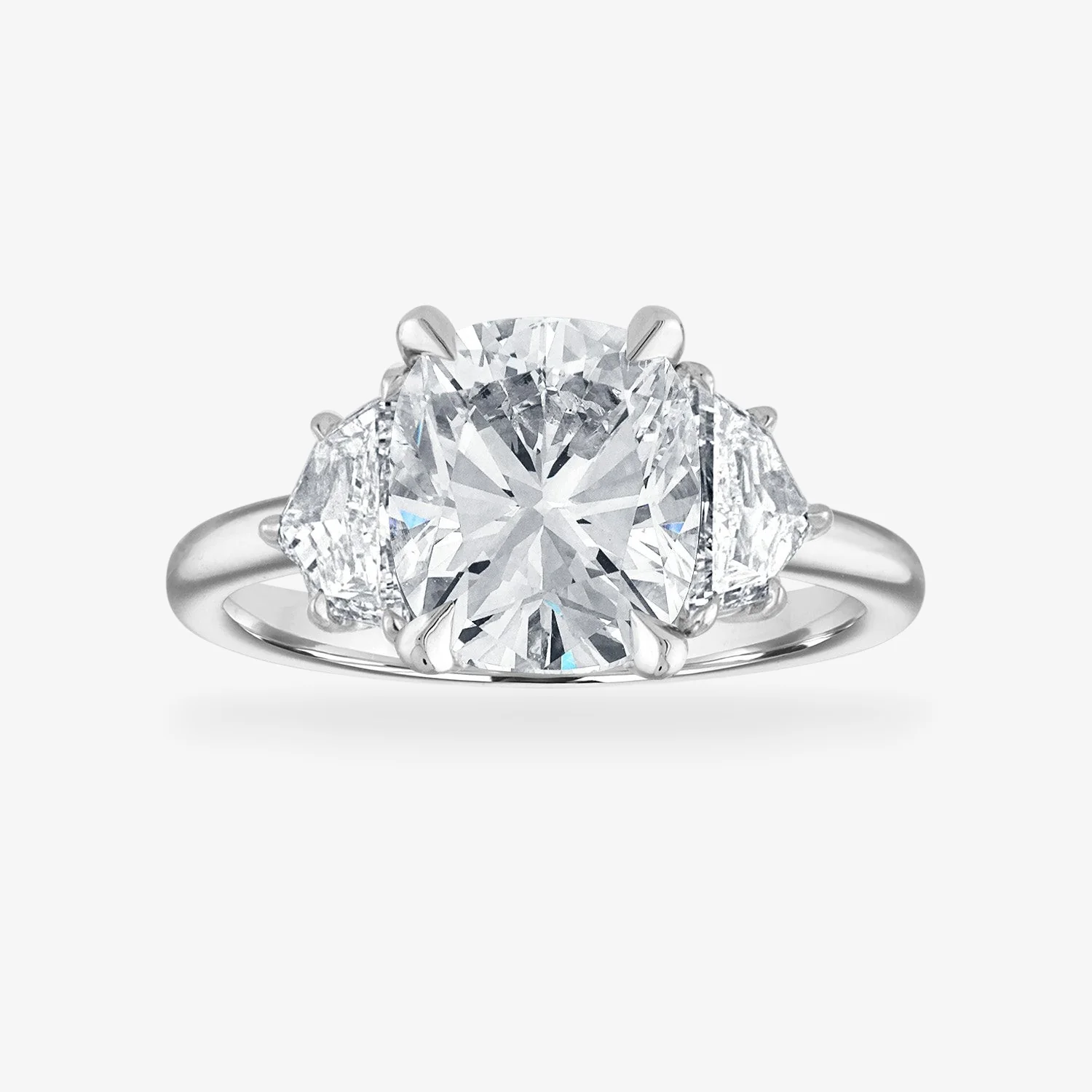 Engagement Ring Setting with Epaulette Side Stones - Image 4