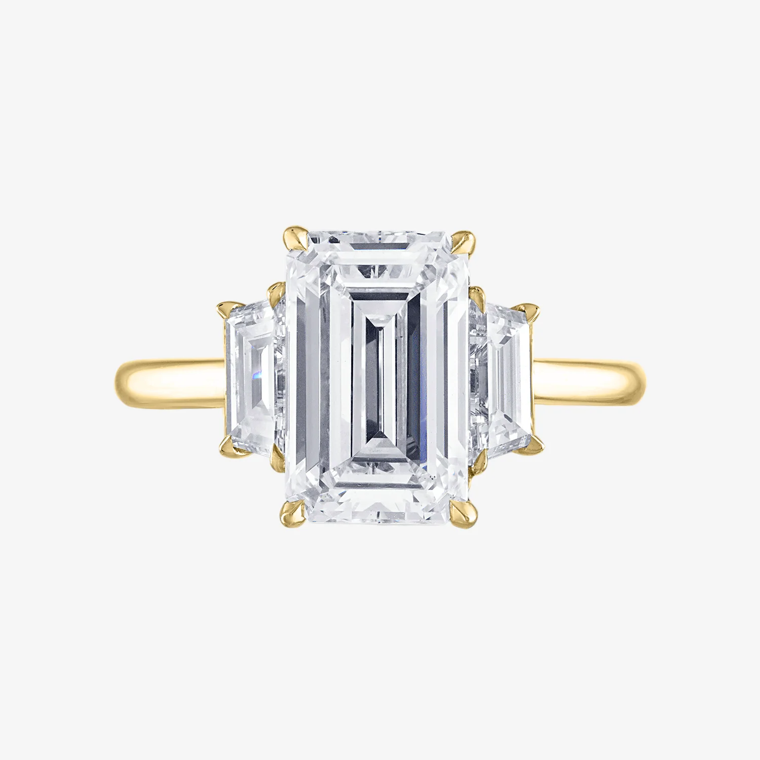 Engagement Ring Setting with Trapz Side Stones - Image 4
