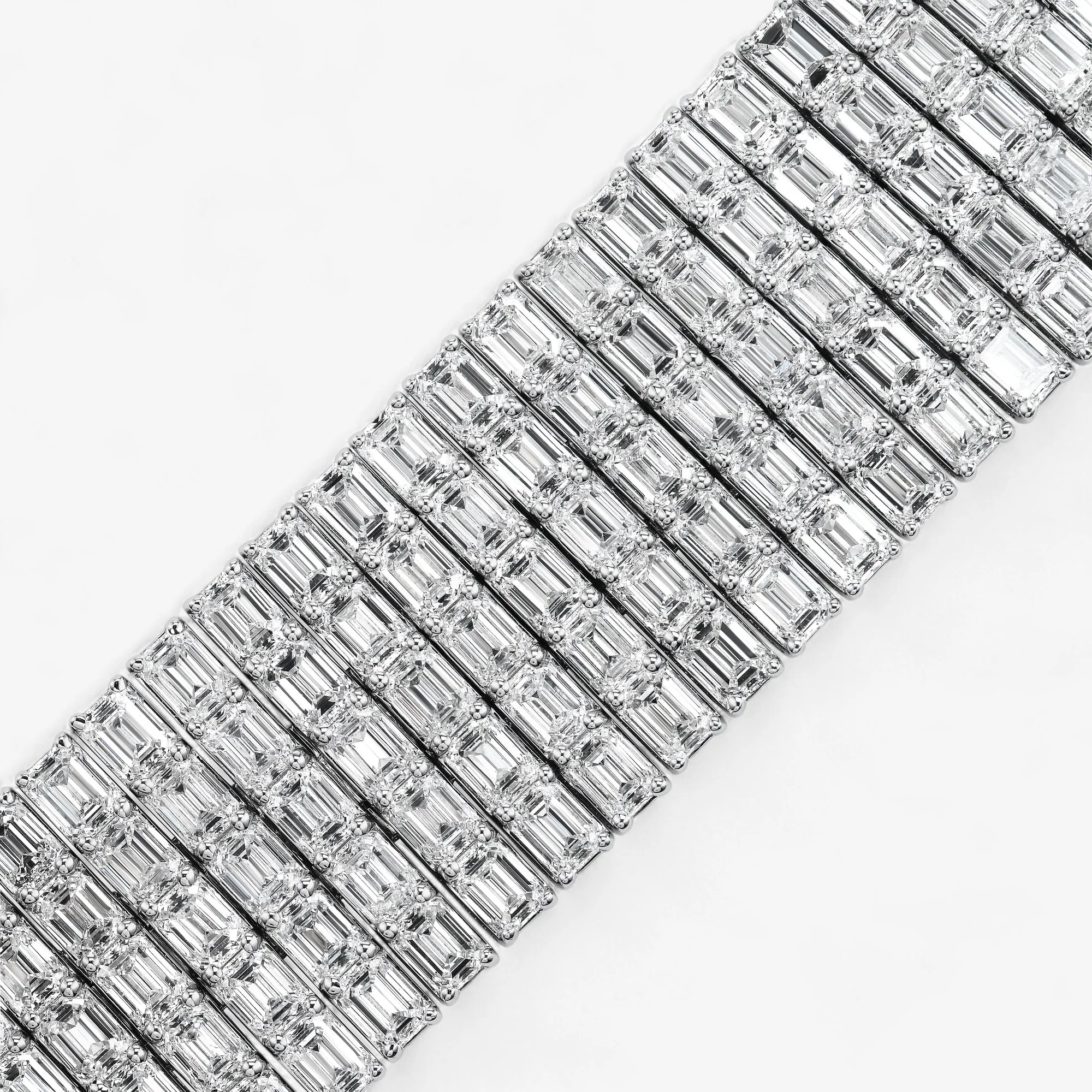 Signature Five Row Emerald Cut Diamond Bracelet - Image 2