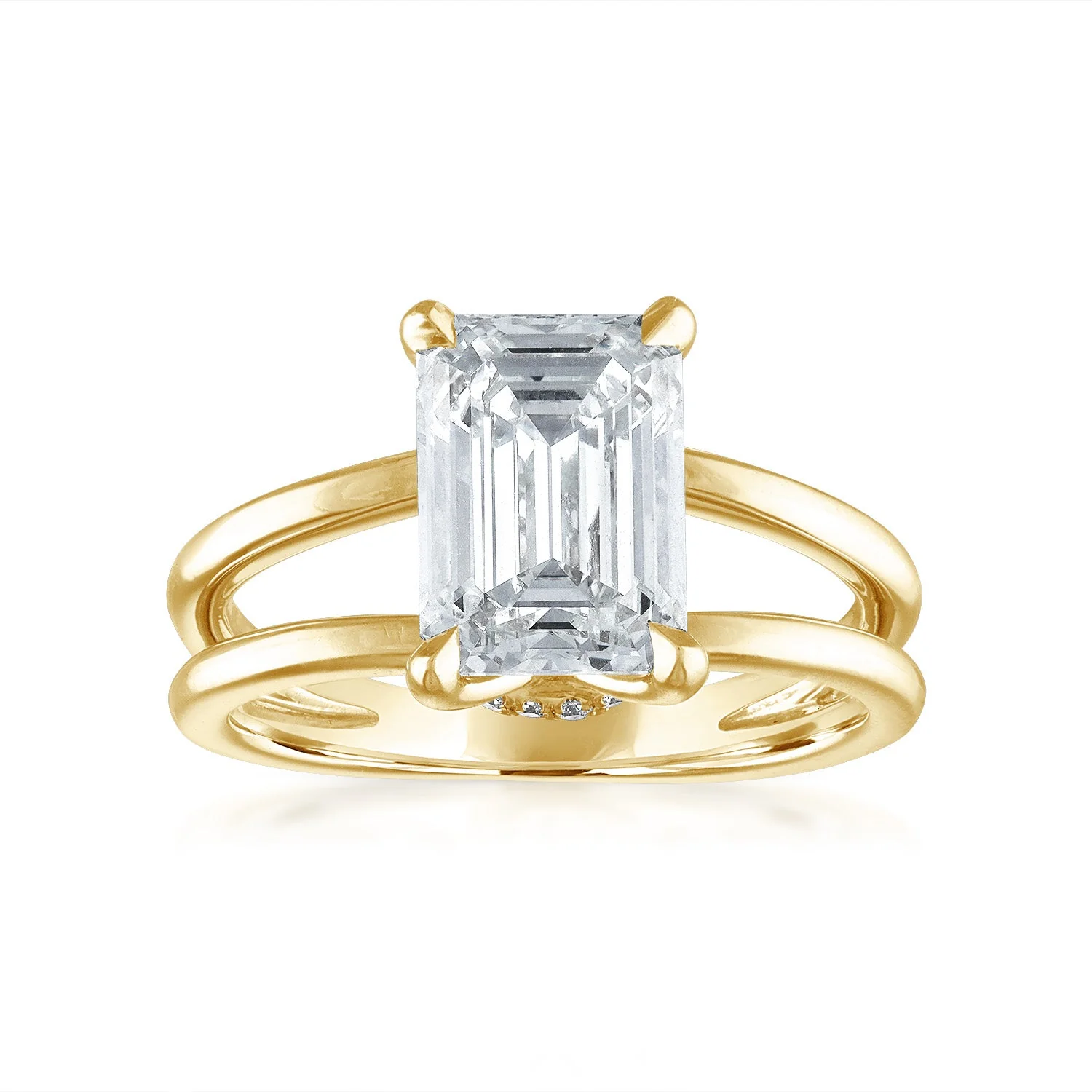 Gold Split Shank Engagement Ring - Image 13