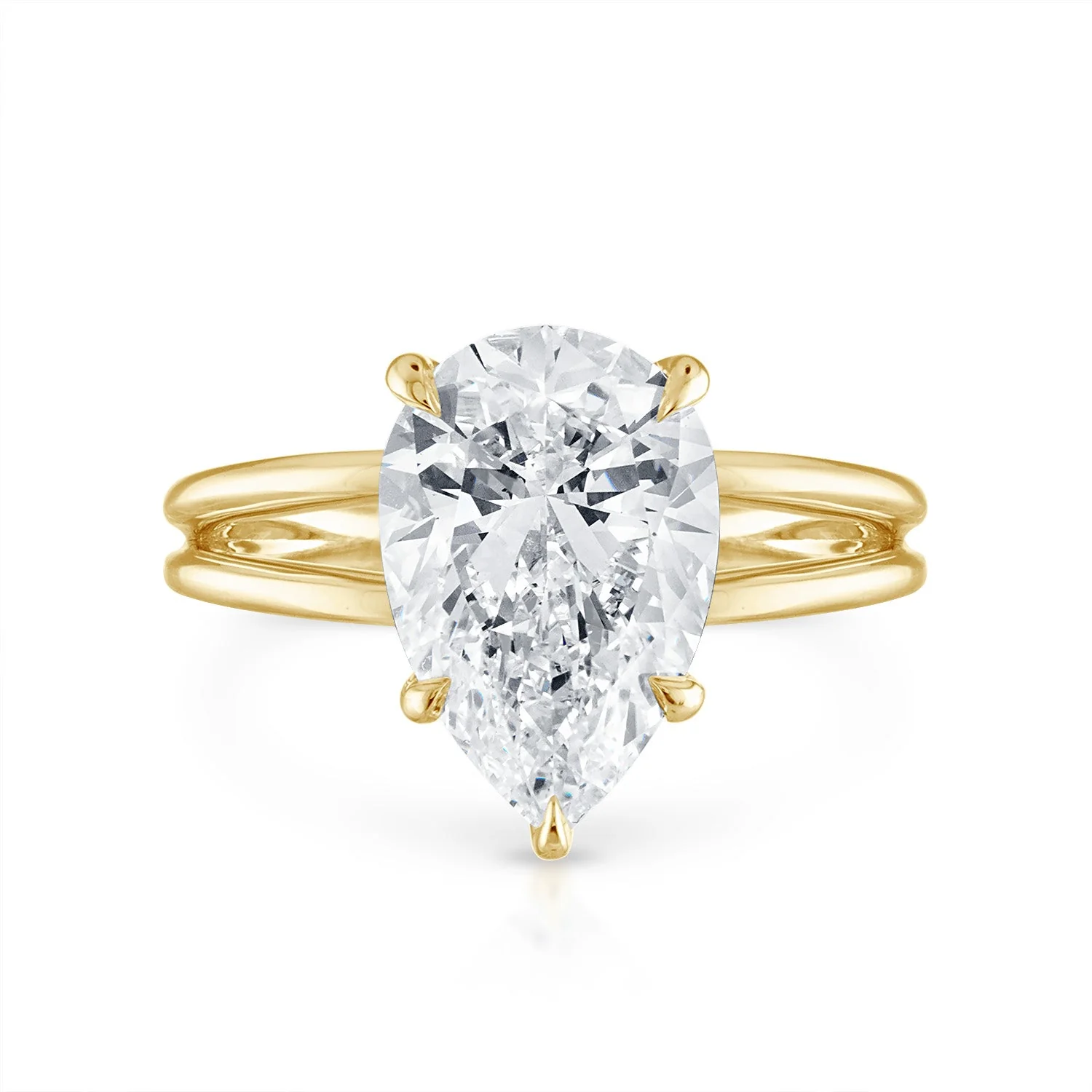Gold Split Shank Engagement Ring - Image 4
