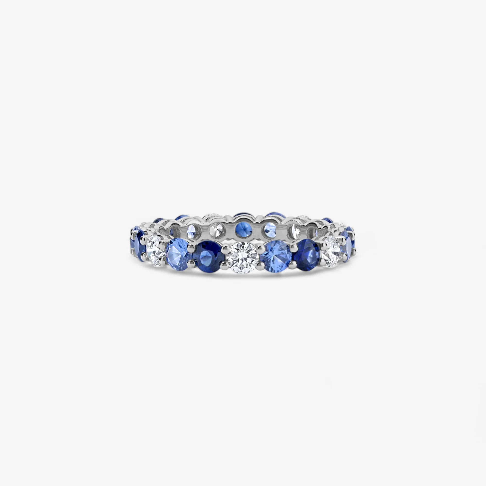 Grace Blue Sapphire and Diamond Eternity Band - Image 2